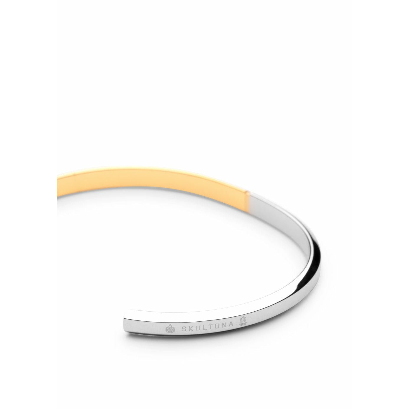 Skultuna Ikon tunn armband medium polerat stål/förgyllt, Ø16,5 cm