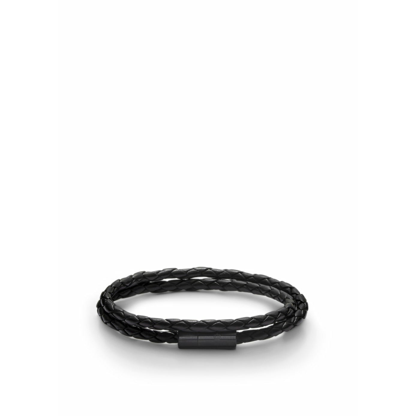 Skultuna Läderarmband 4 mm litet Ø14,5 cm, svart titan
