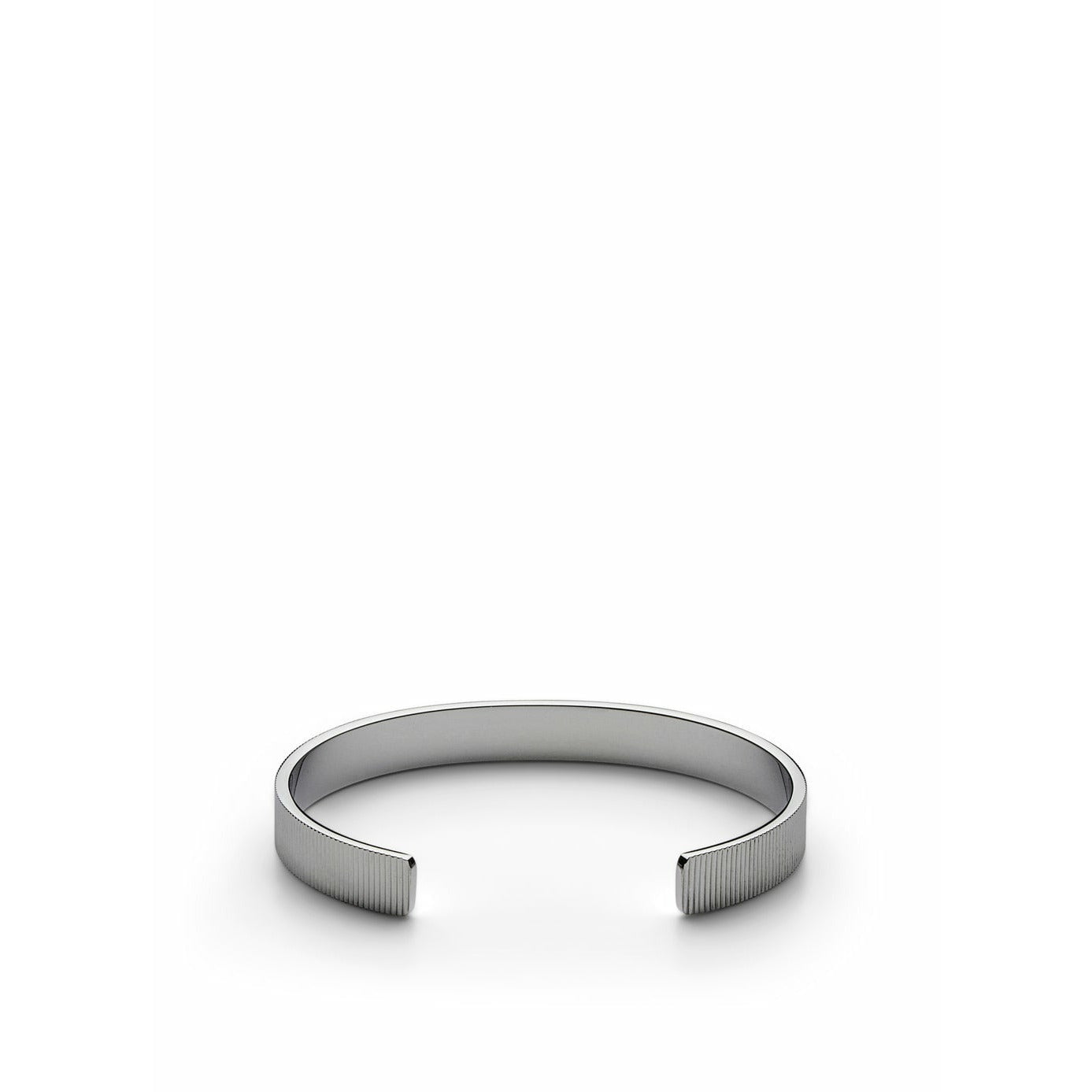 Skultuna Ribbed armband stort polerat stål, Ø18,5 cm