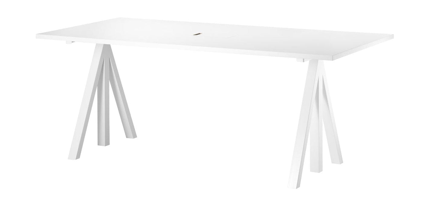 String Furniture Fungerar höjd justerbart skrivbord 90x180 cm, vit laminat