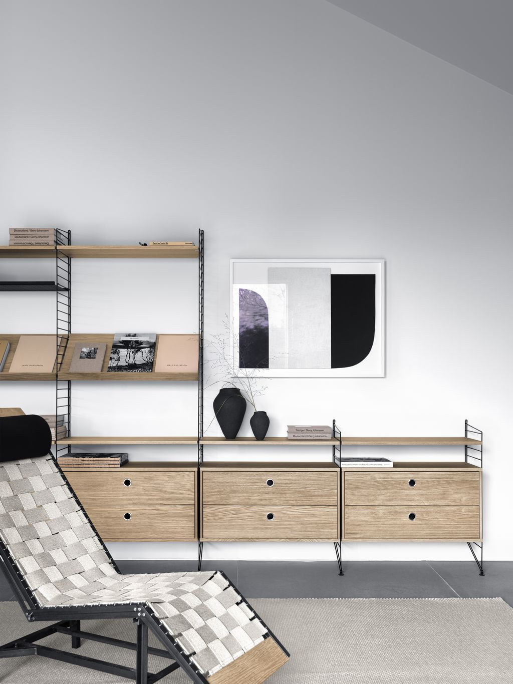 String Furniture Strängsystem golvpanel 30x85 cm, svart