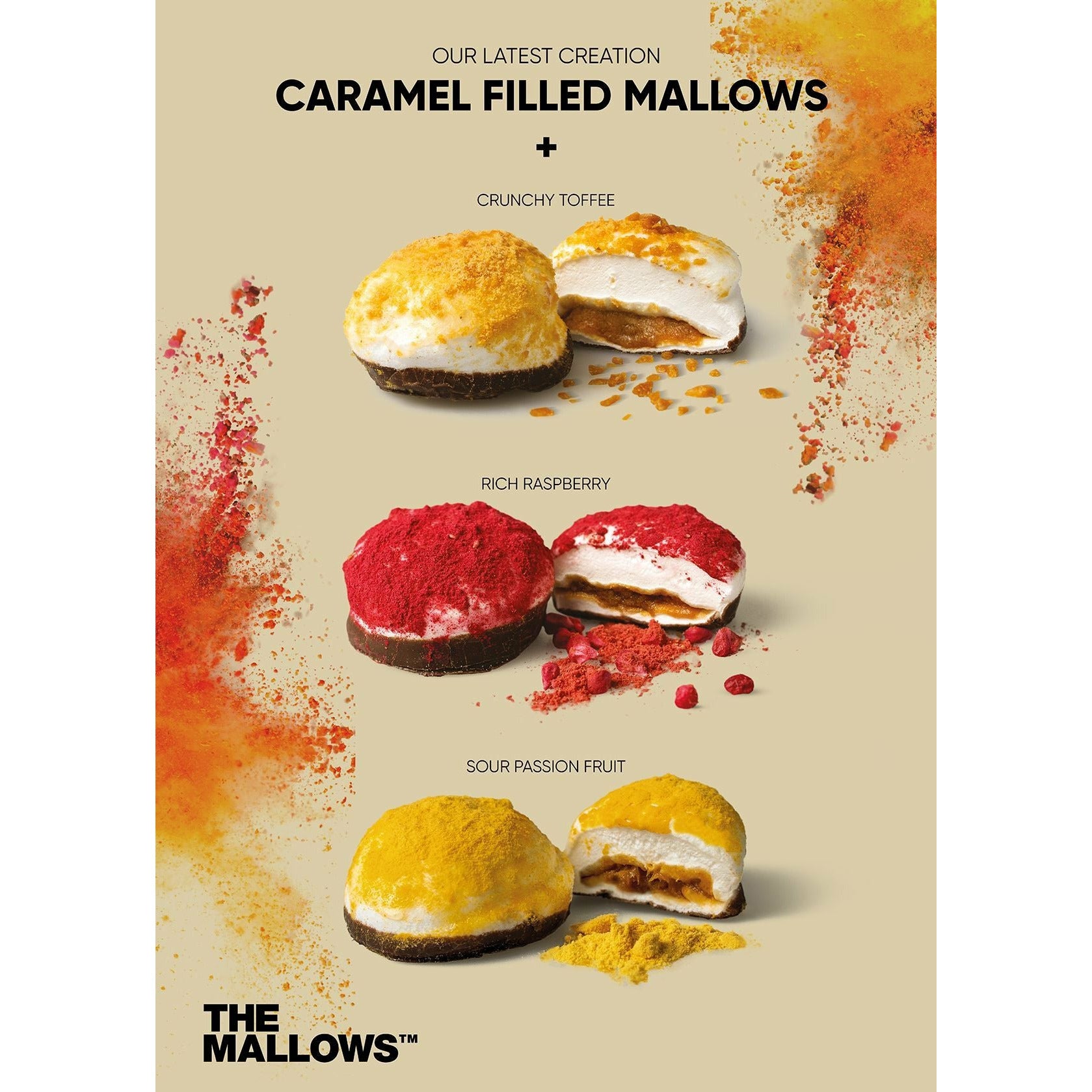 The Mallows Marshmallows med karamellfyllning - Crunchy kola, 55G