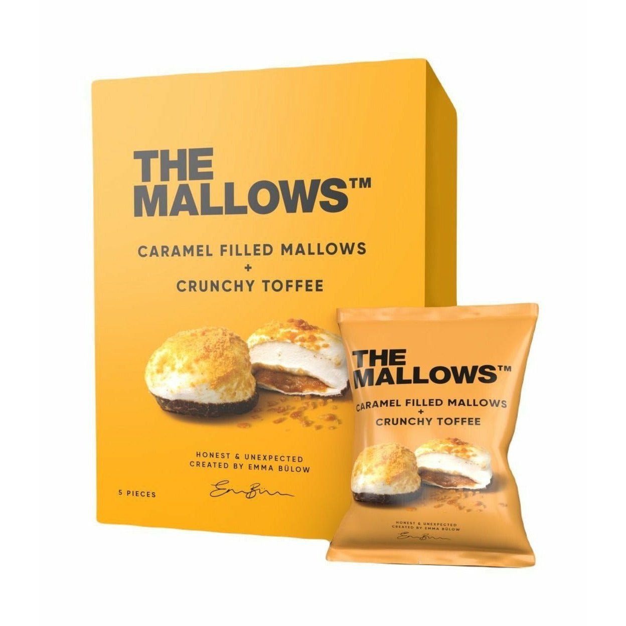 The Mallows Marshmallows med karamellfyllning - Crunchy kola, 55G