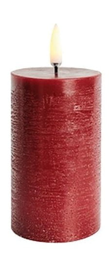 Uyuni Lighting LED Pillar Bloklys 3D Flamme ØxH 5,8x10,1 cm, Carmine Red