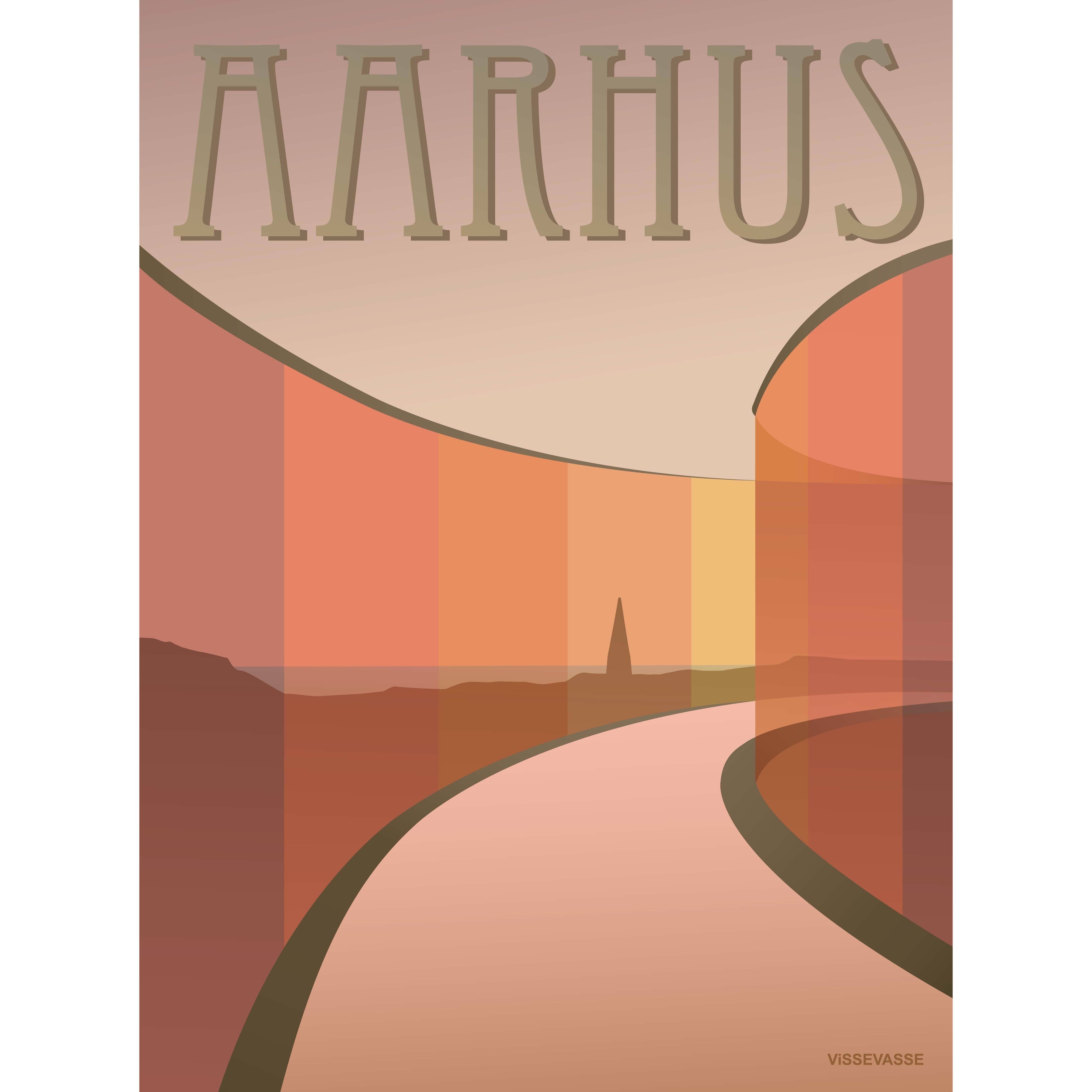 Vissevasse Aarhus aros affisch, 15x21 cm