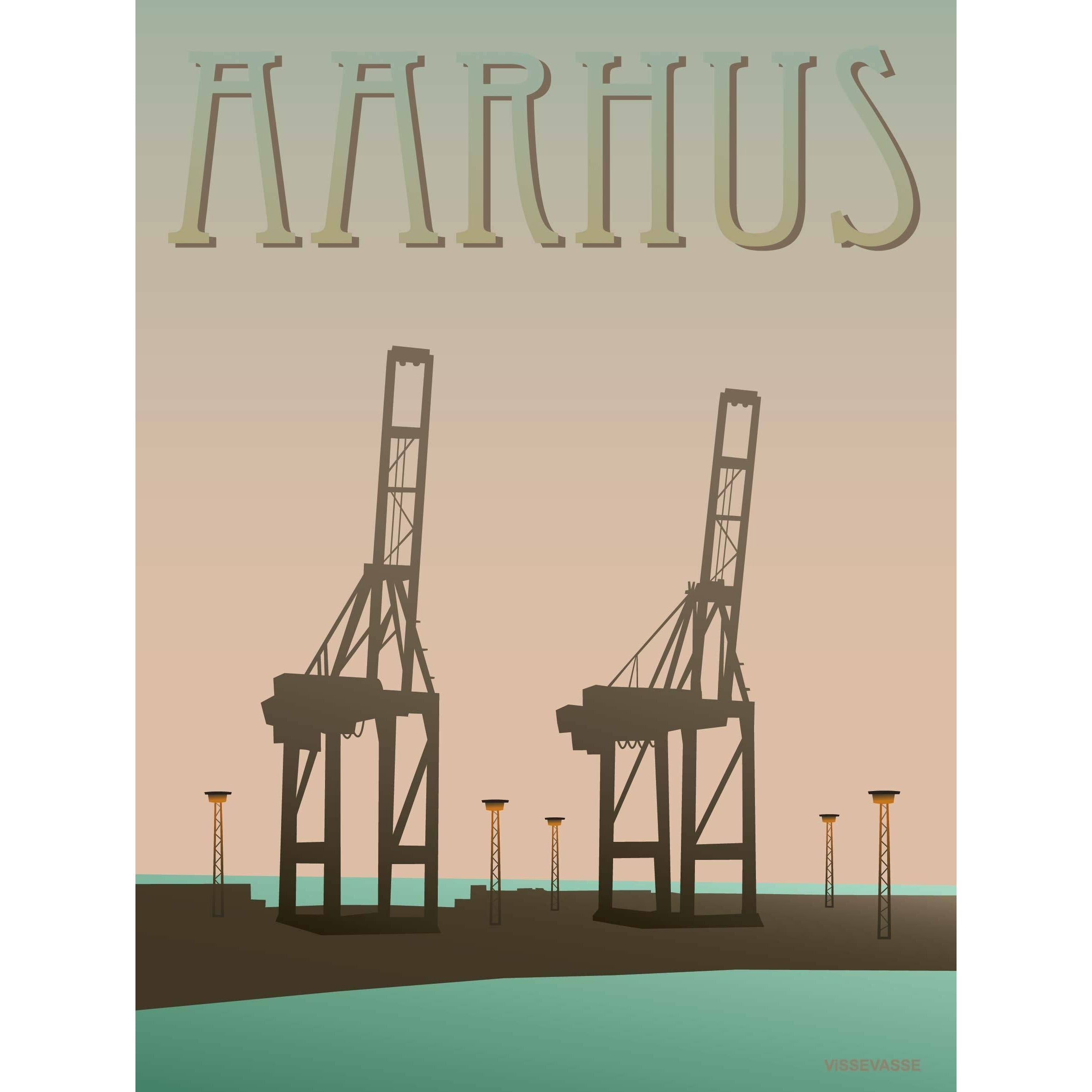 Vissevasse Aarhus Havnen Plakat, 30X40 Cm