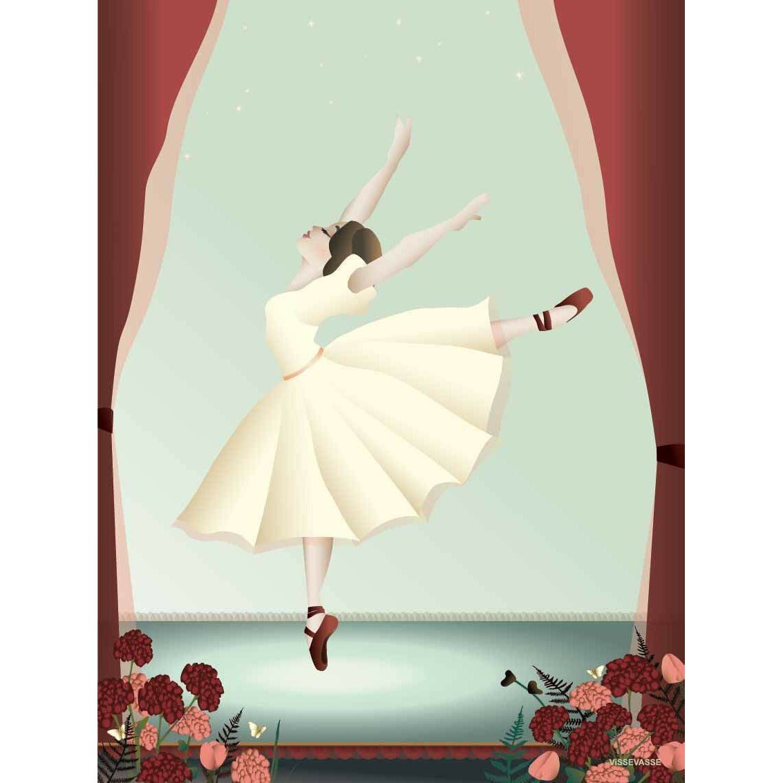 Vissevasse Ballerina Plakat, 30X40 Cm