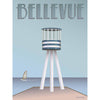 Vissevasse Bellevue Lifeguard Tower -affisch, 15x21 cm