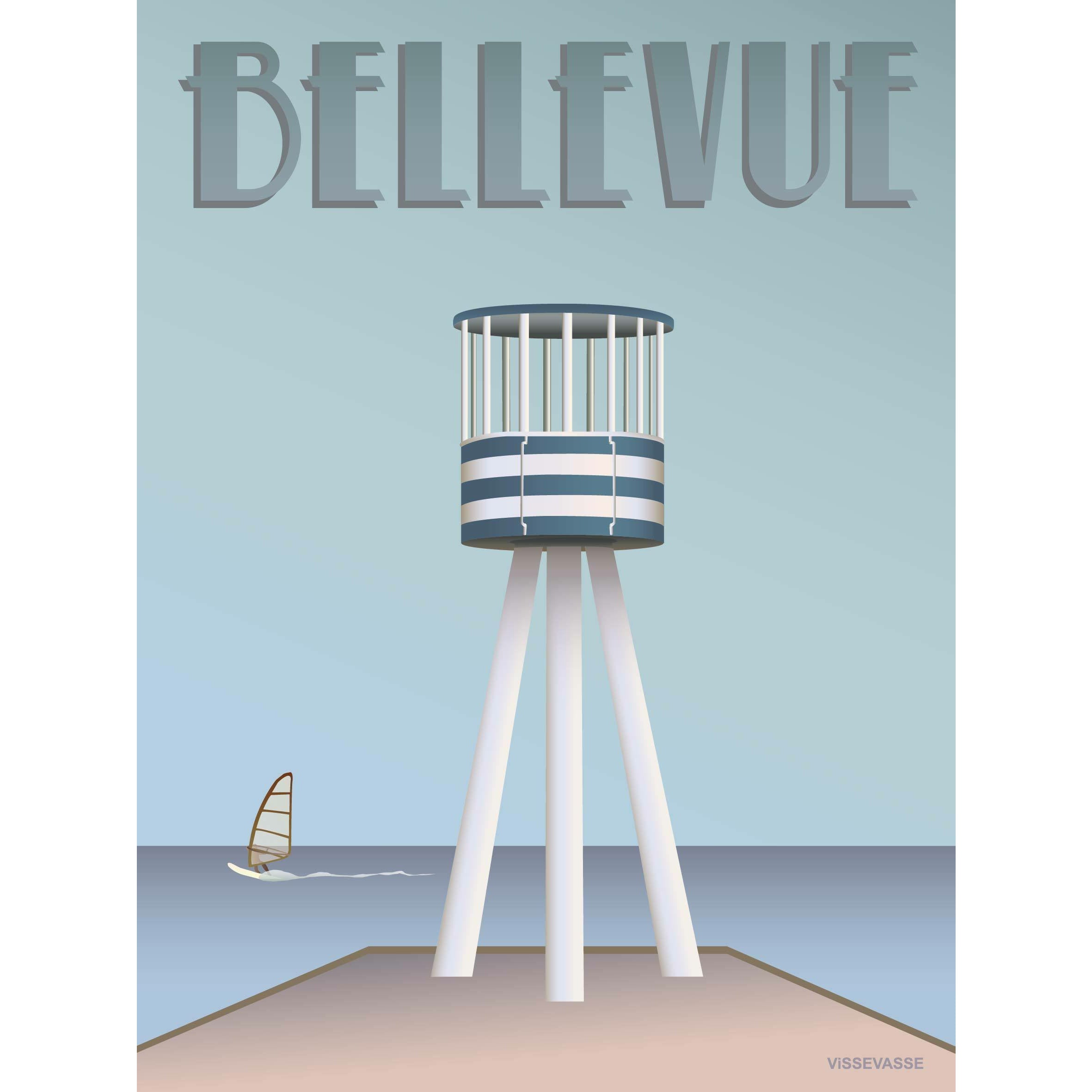 Vissevasse Bellevue Lifeguard Tower -affisch, 70x100 cm