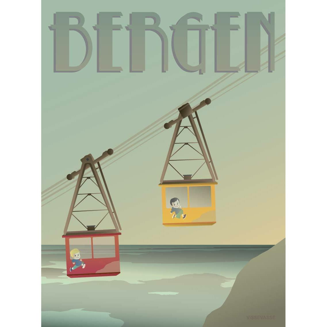 Vissevasse Bergen Ulriken -affisch, 70x100 cm