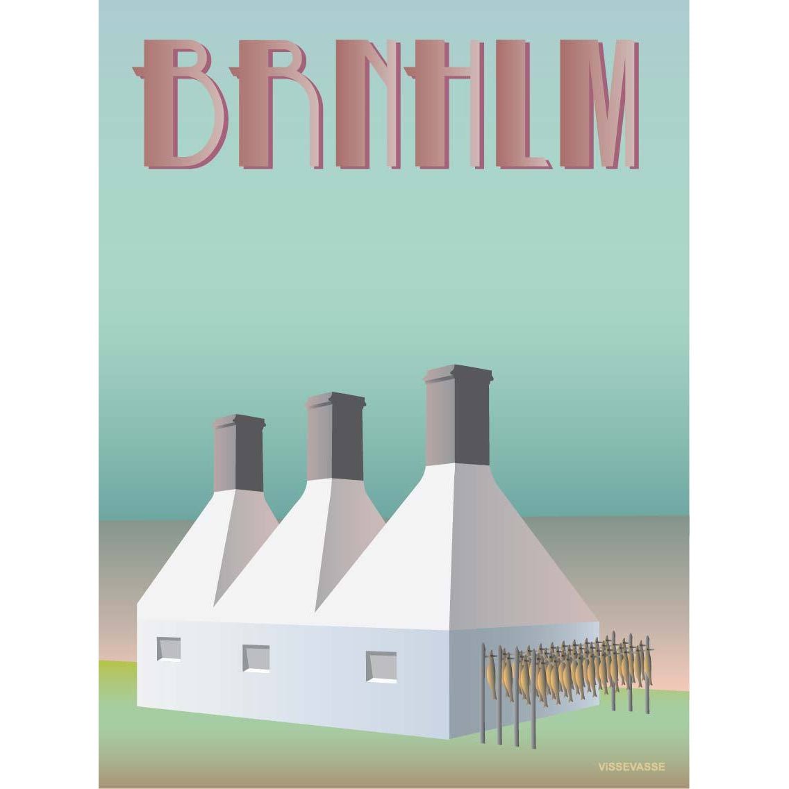 Vissevasse Bornholm Smokehouse -affisch, 15x21 cm