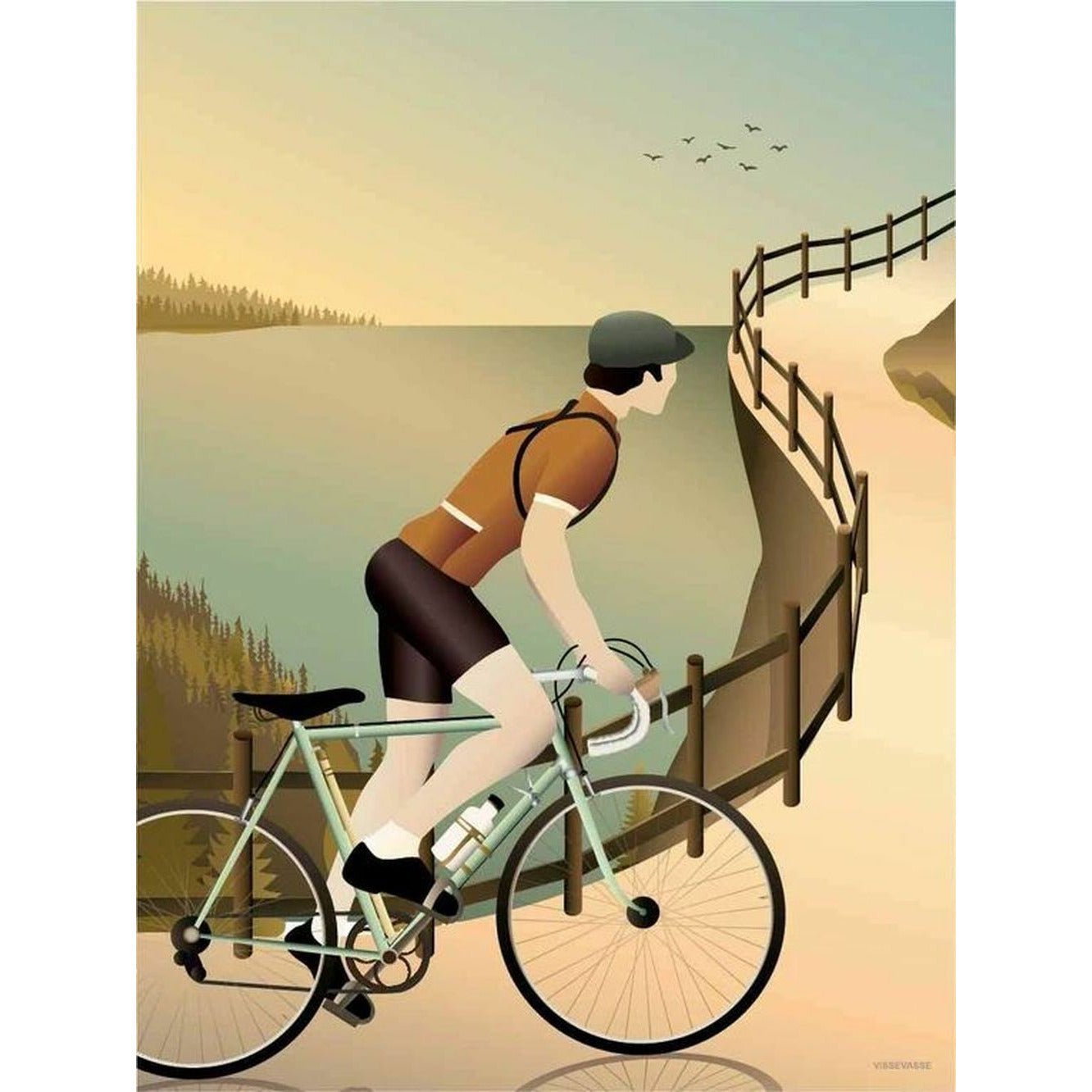 Vissevasse Cycling In The Hills Plakat, 30X40 Cm