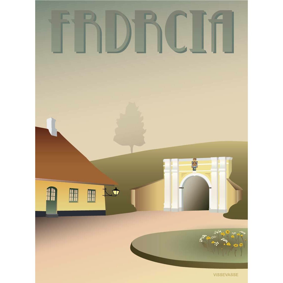Vissevasse Fredericia City Gate -affisch, 50x70 cm