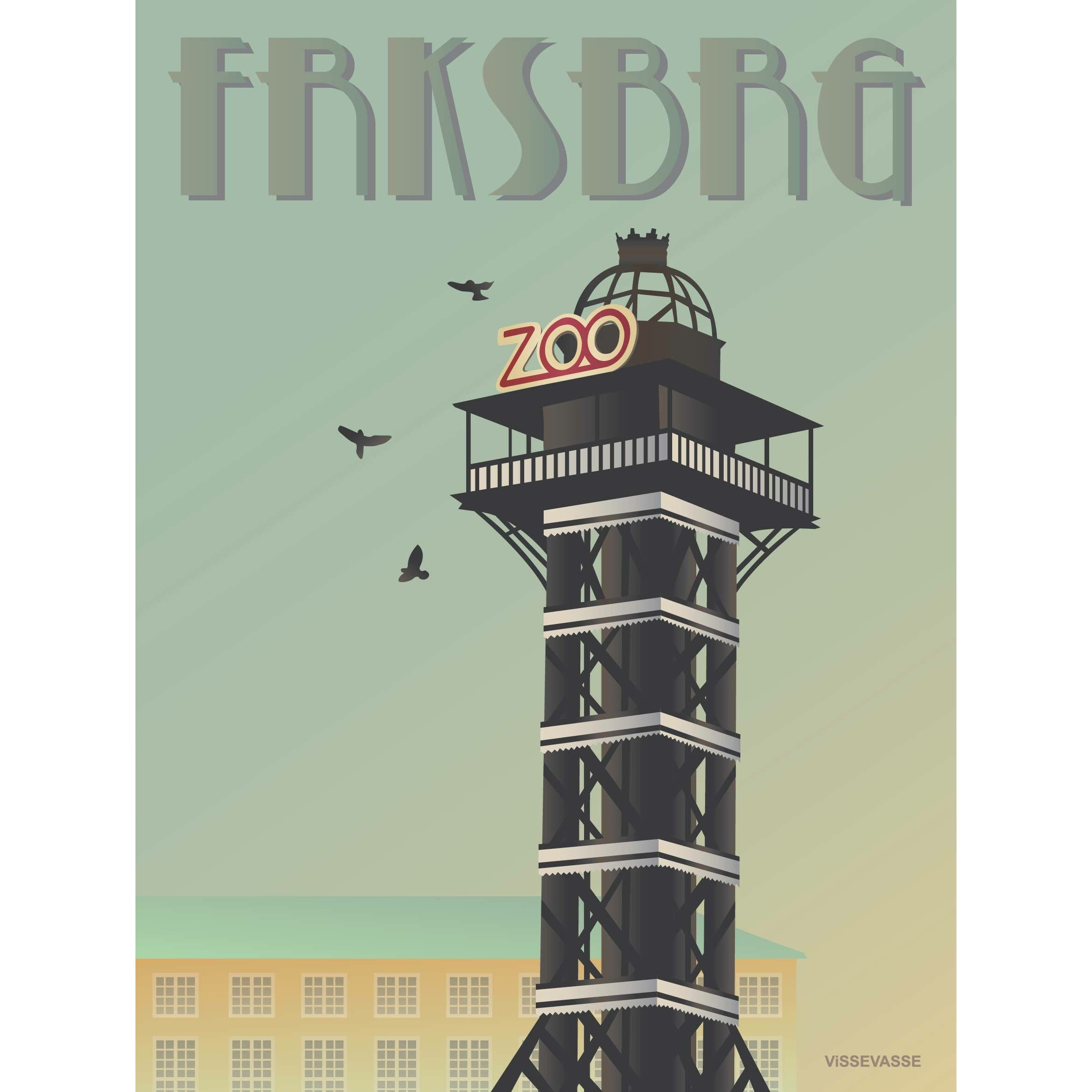 Vissevasse Frederiksberg Zootårnet Plakat, 30X40 Cm