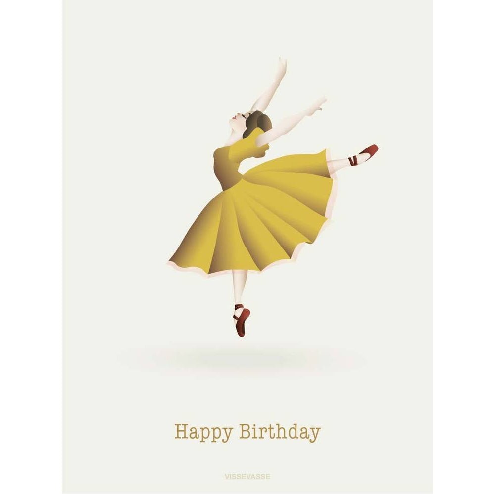 vissevasse Grattis på födelsedagen Ballerina Card Card, 10.5x15cm