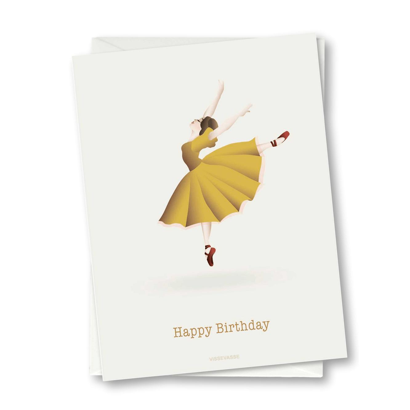 vissevasse Grattis på födelsedagen Ballerina Card Card, 10.5x15cm