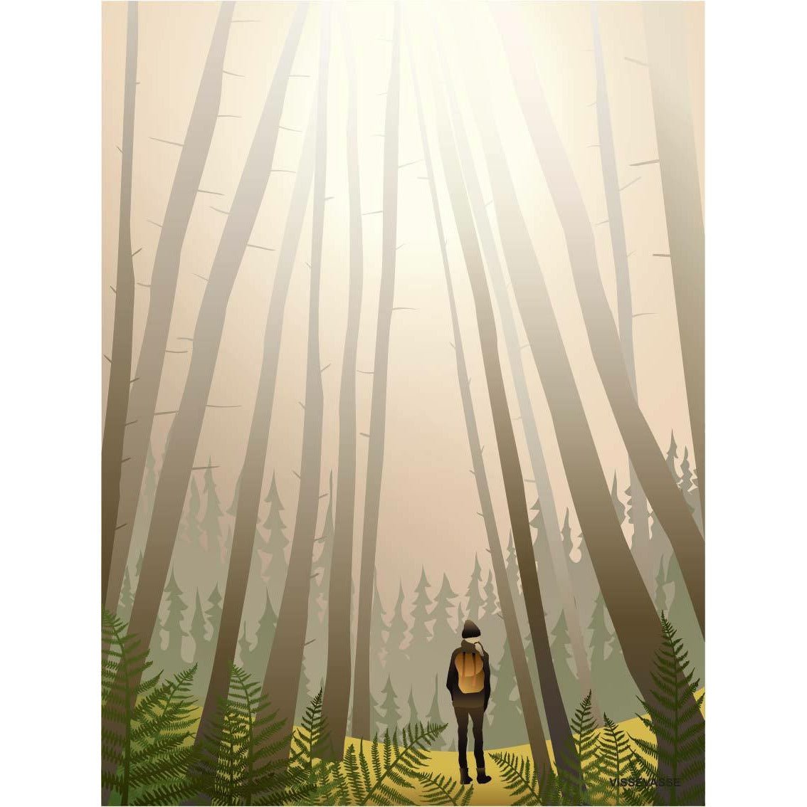 Vissevasse In i skogen affisch, 30x40 cm