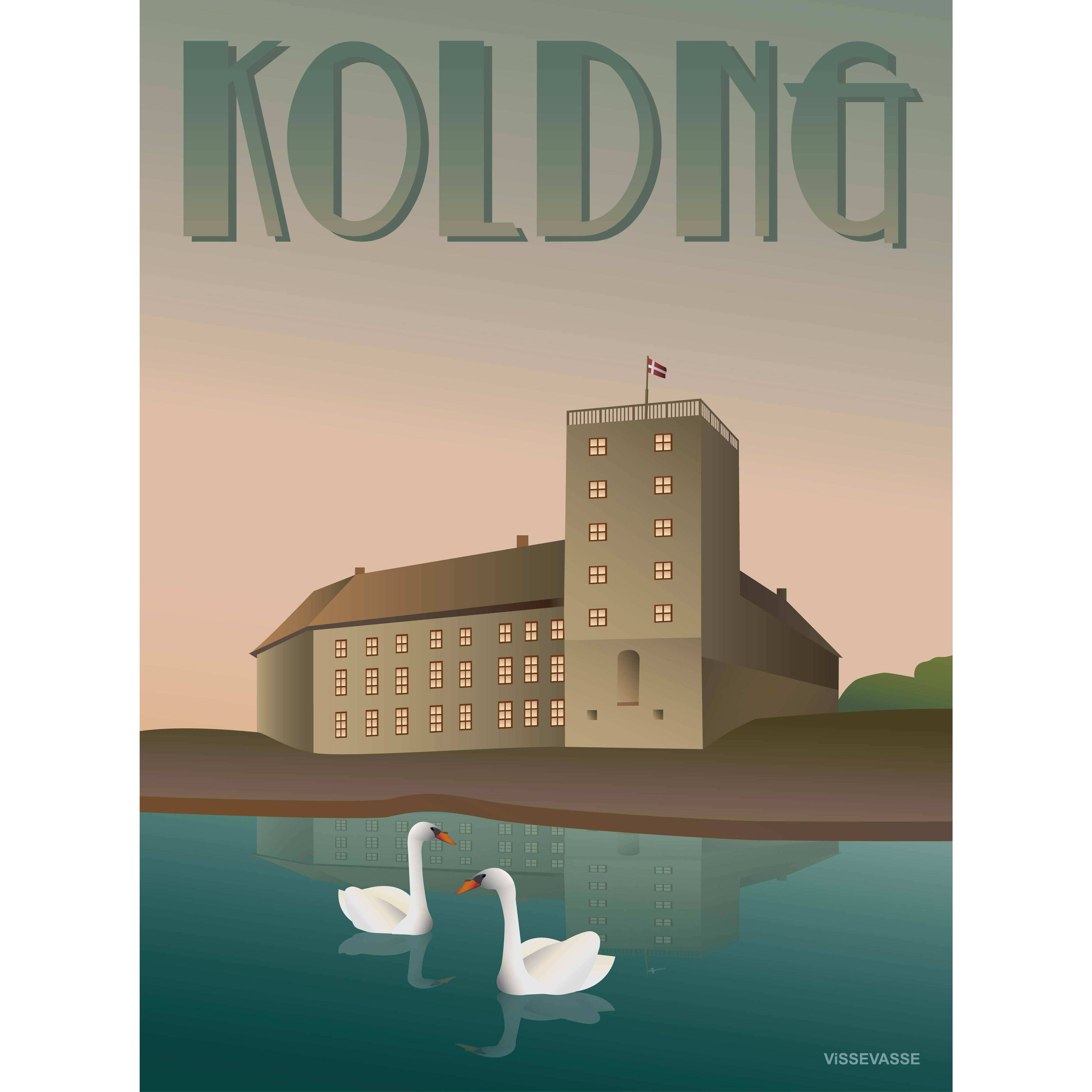 Vissevasse Kolding koldinghus affisch, 30x40 cm