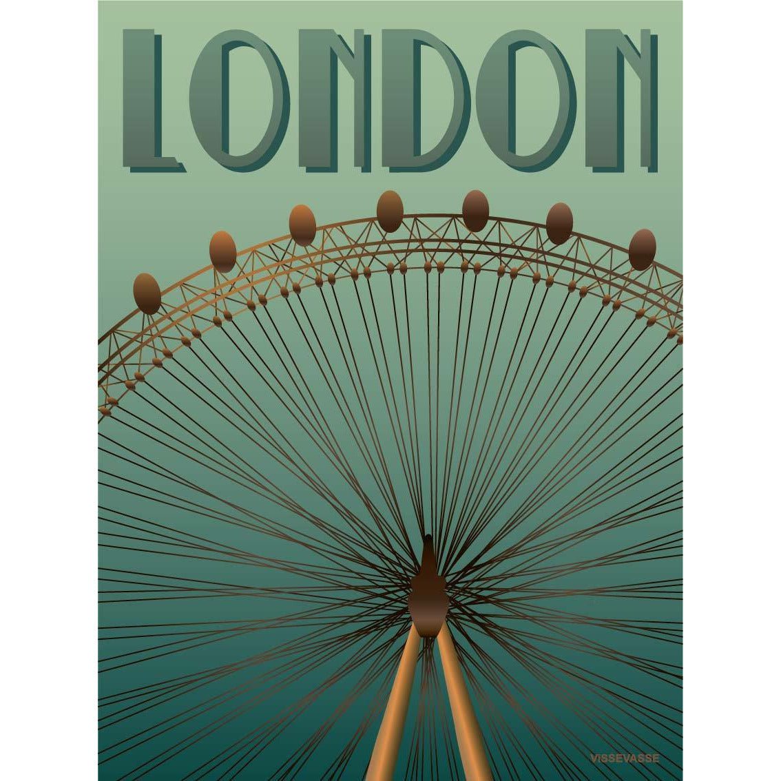 Vissevasse London Eye Plakat, 30X40 Cm