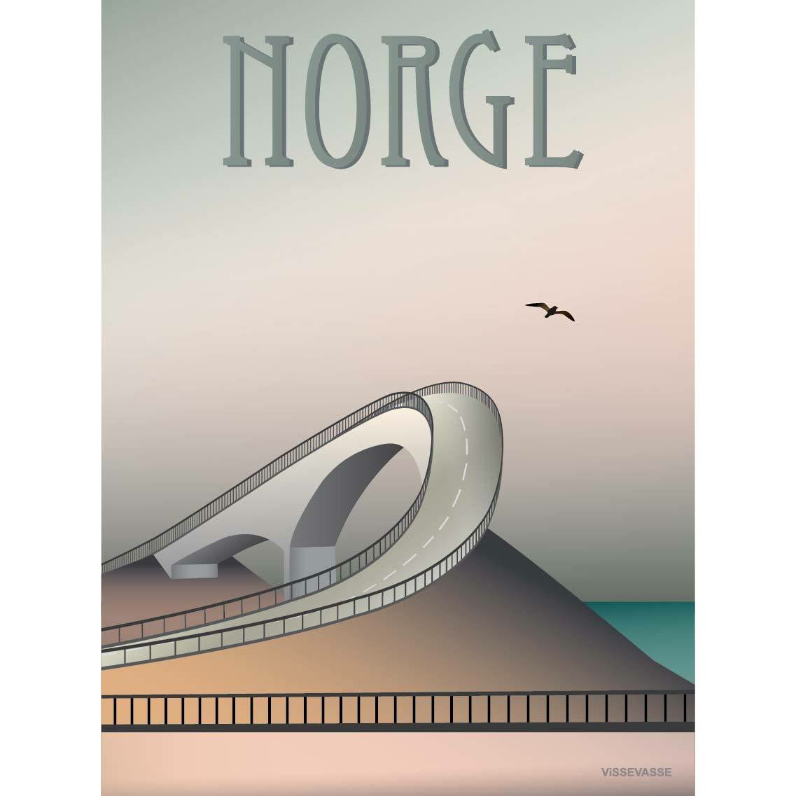 Vissevasse Norge Atlantic Road Poster, 30x40 cm