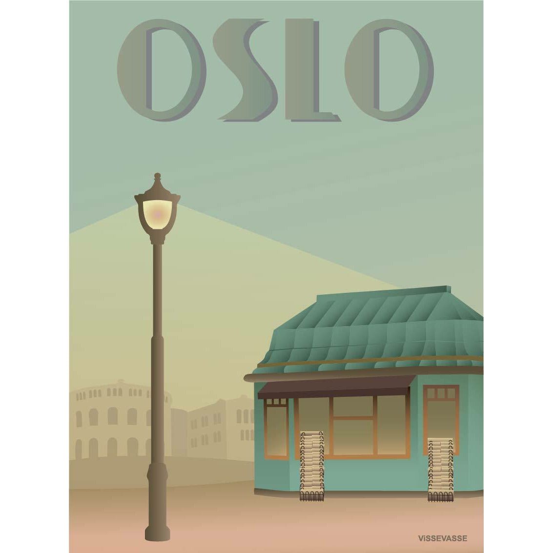Vissevasse Oslo Avikiosken -affisch, 30x40 cm