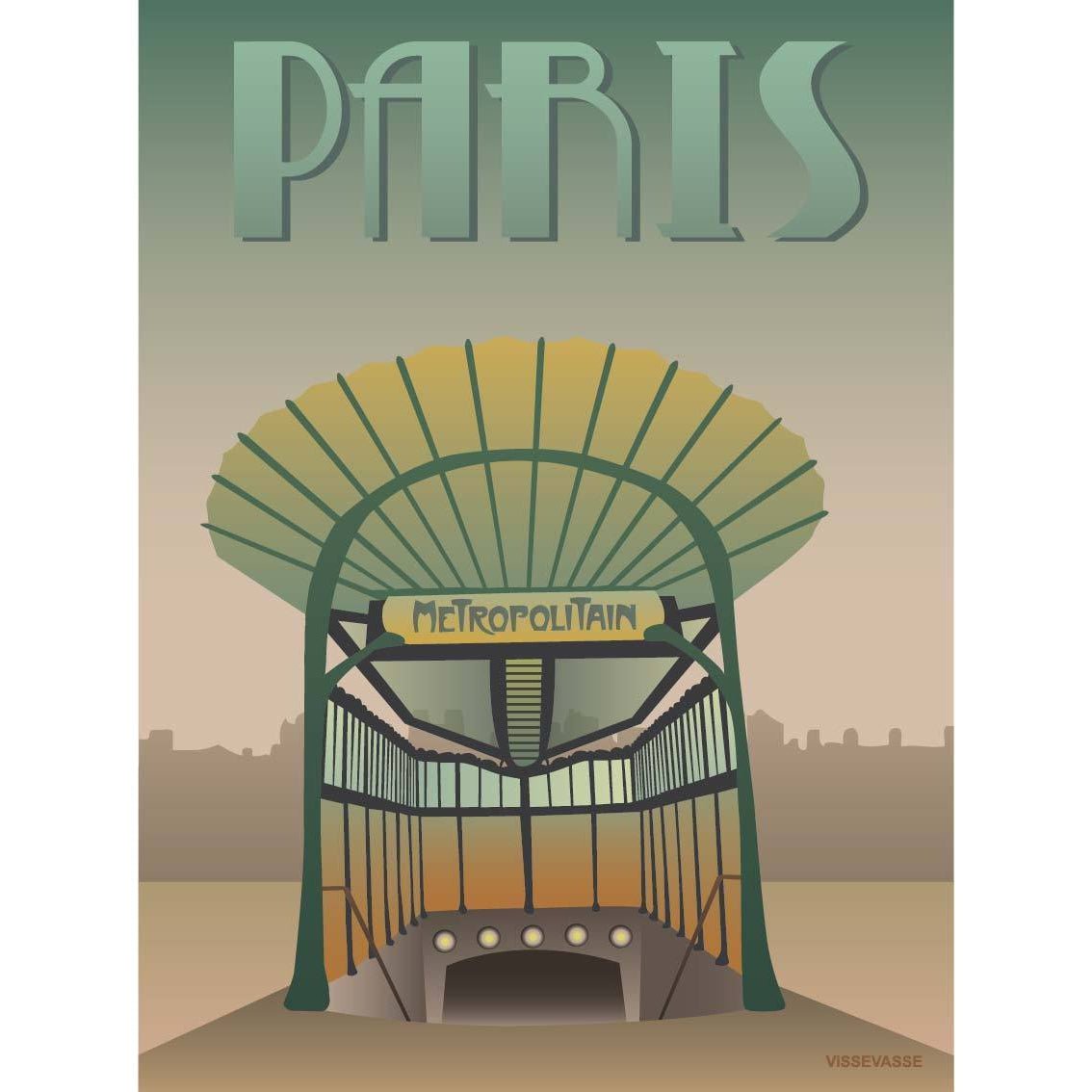Vissevasse Paris Metro Poster, 15x21 cm