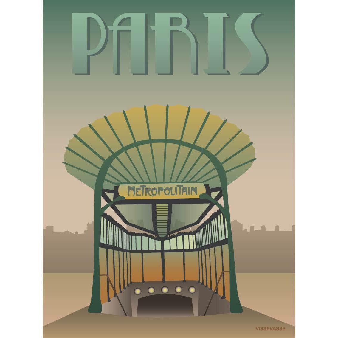 Vissevasse Paris Metro Poster, 30x40 cm