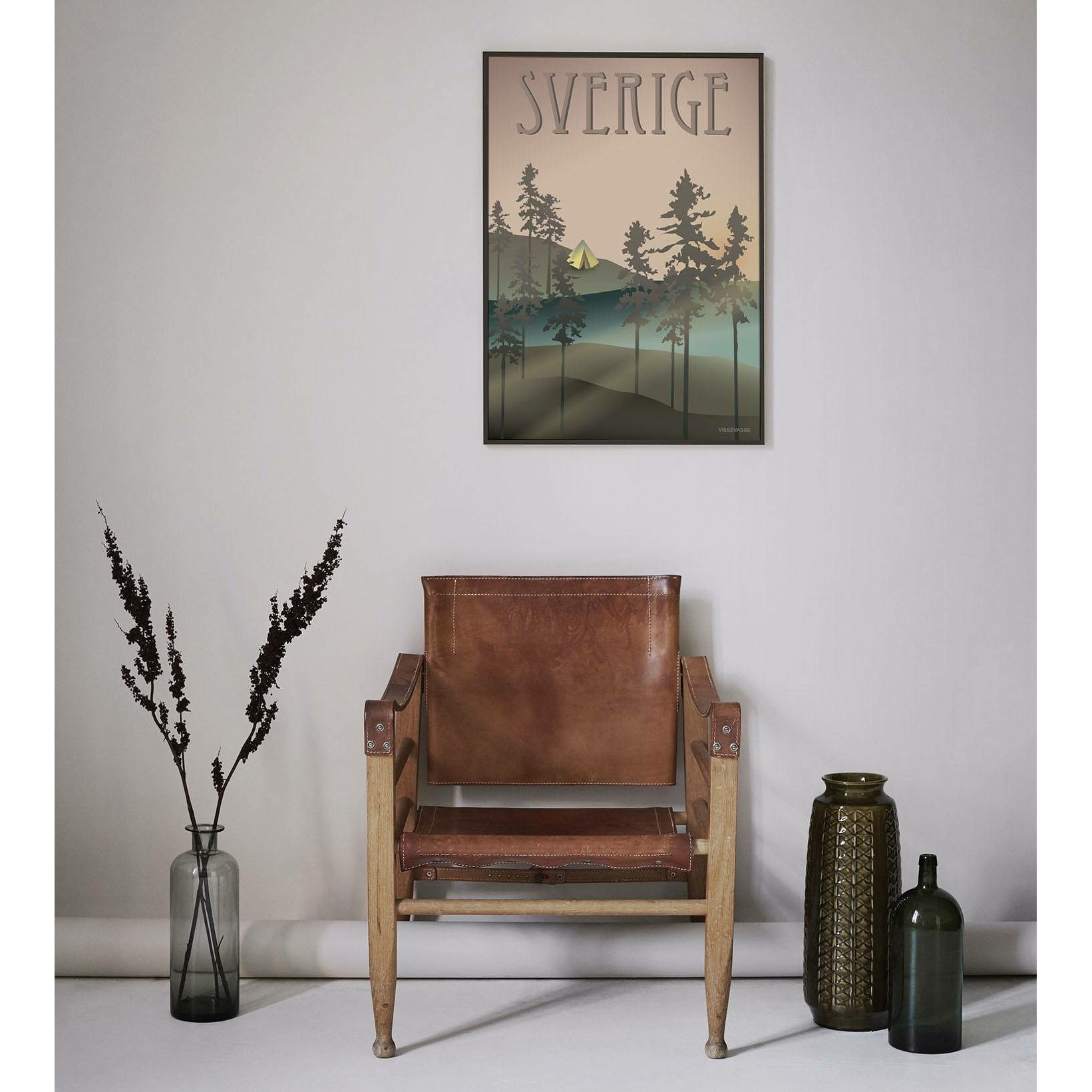 Vissevasse Sverige skogsaffischen, 30x40 cm