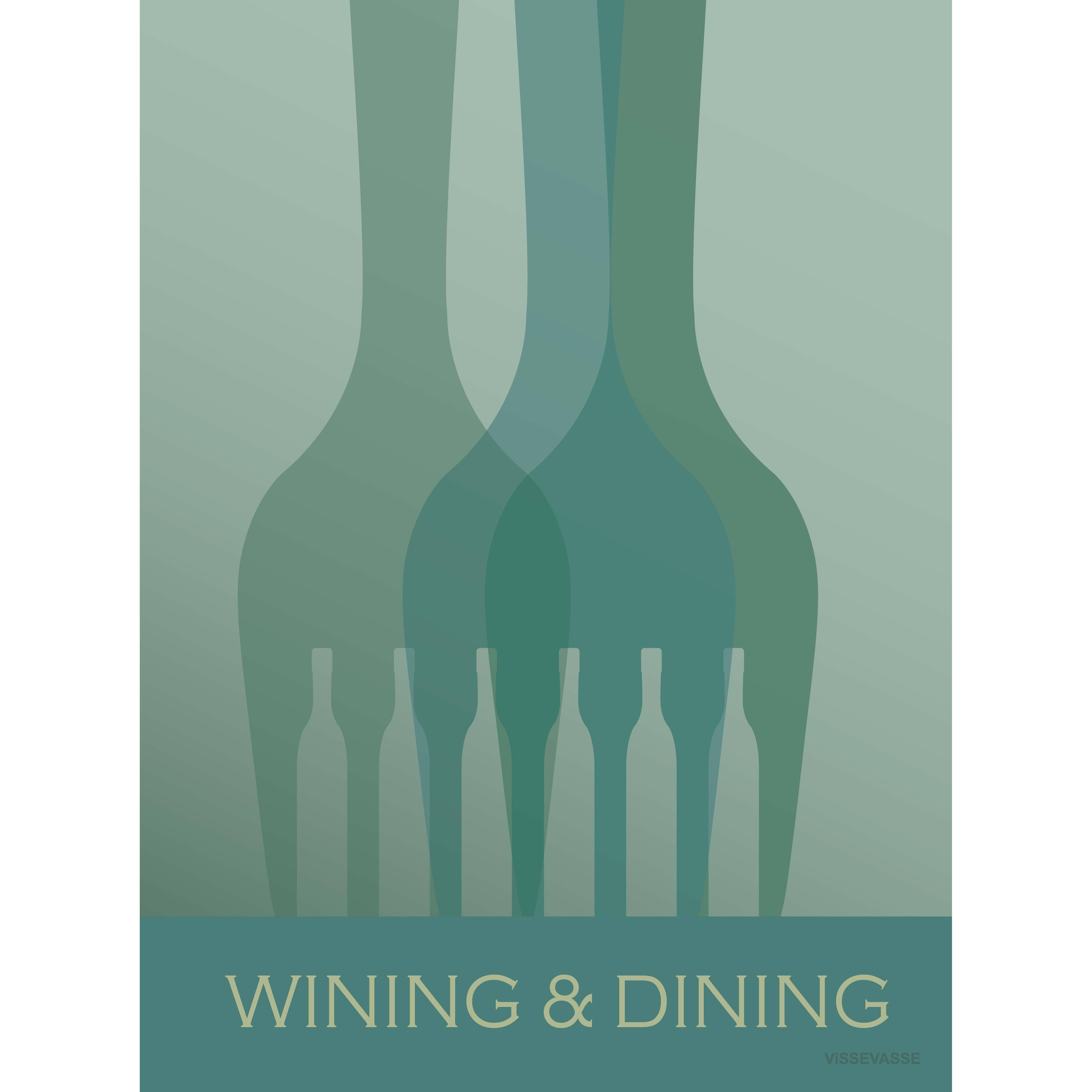 Vissevasse Wining & Dining Affisch, 15x21 cm