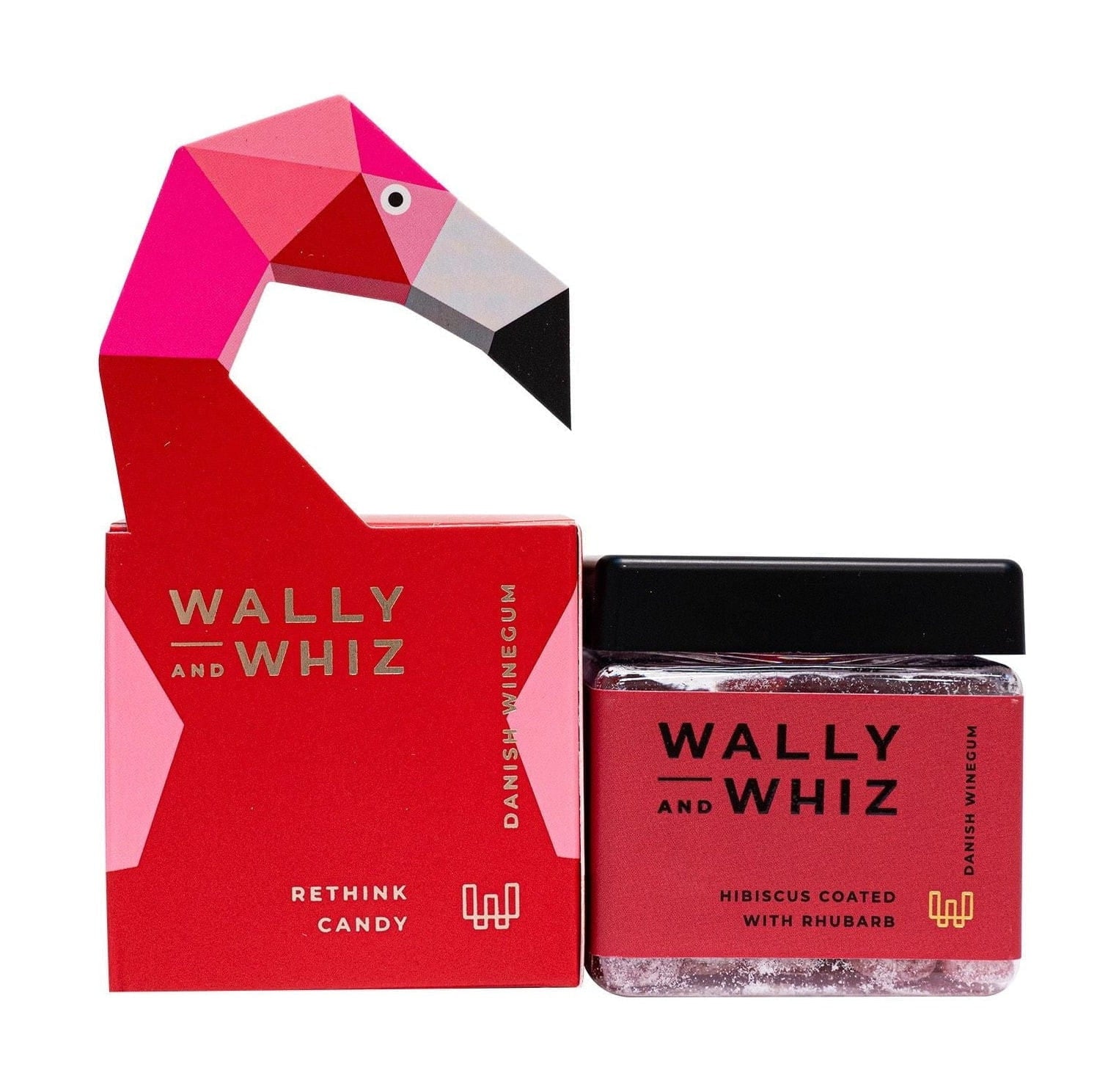 Wally and Whiz LOVE Vingummi Cube Rød Flamingo med Hibiscus med Rabarber, 140g
