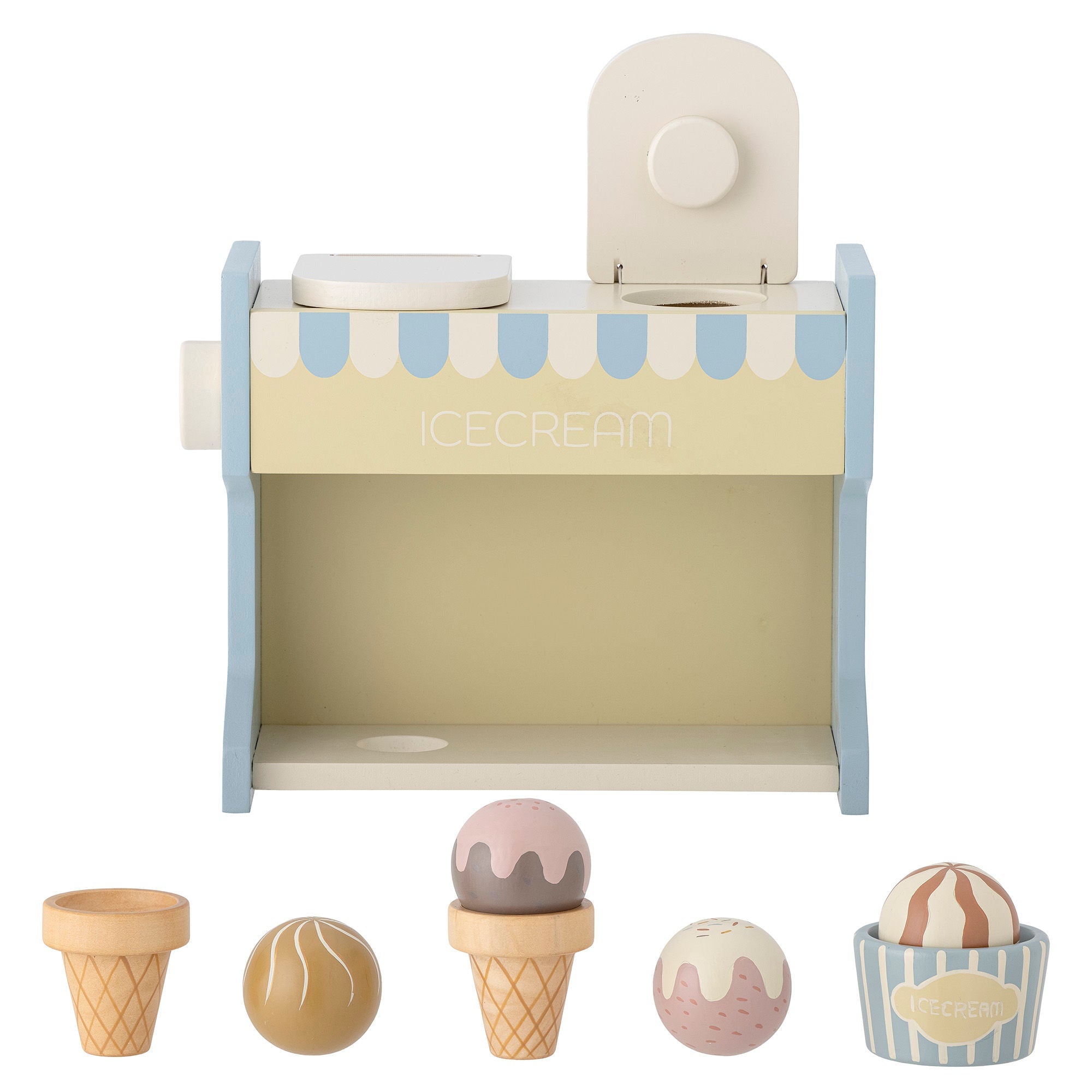 Bloomingville MINI Vallie Toy Ice Cream Stand, Blue, FSC®100%, Lotus