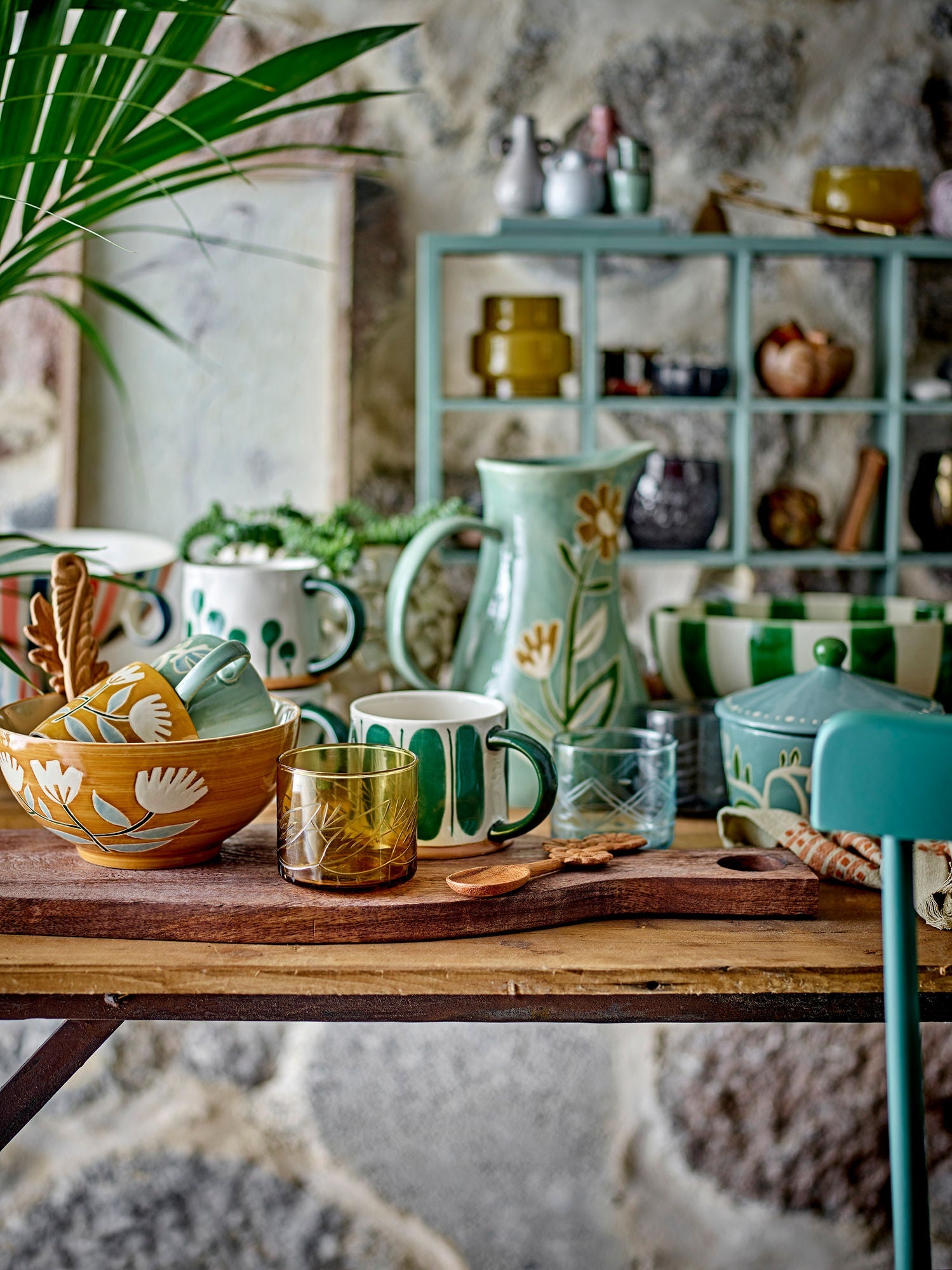 Creative Collection Tangier Jug, Green, Stoneware