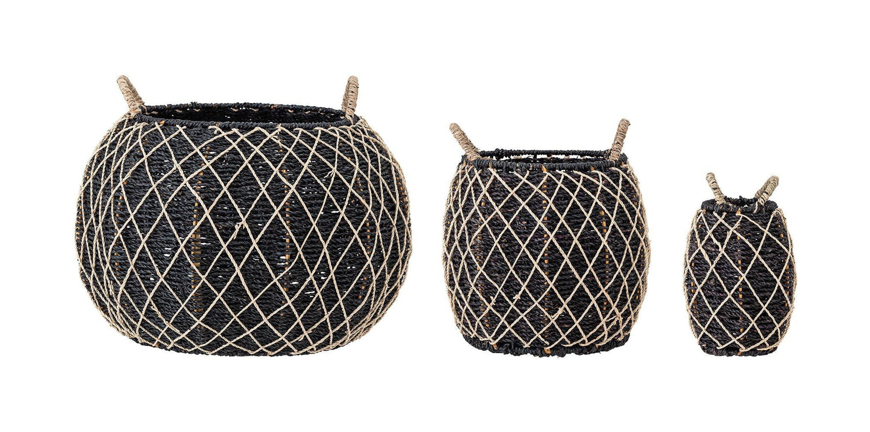 Creative Collection Karia Basket, Black, Seagrass