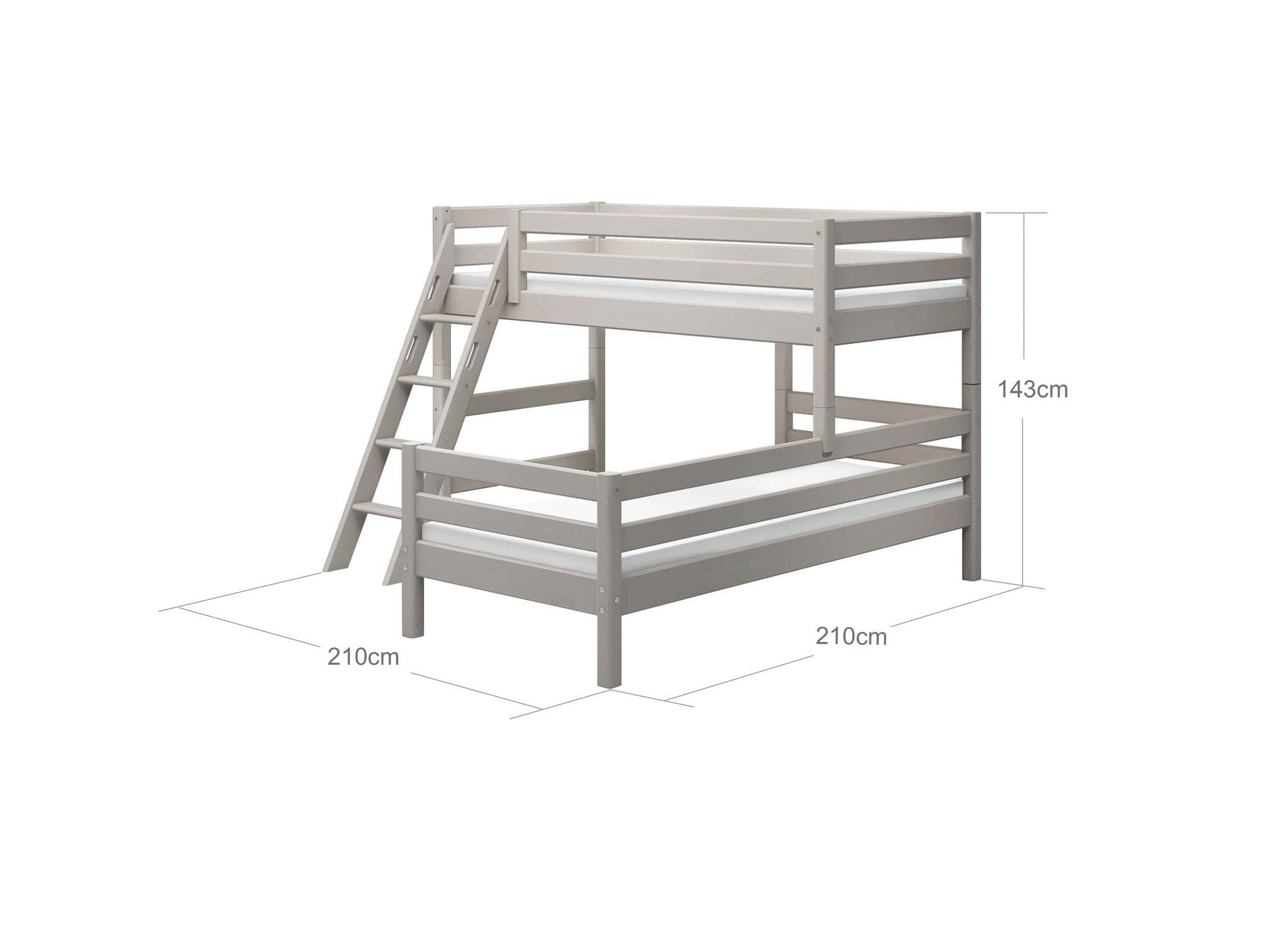 FLEXA Semi-high bed w. slanting ladder