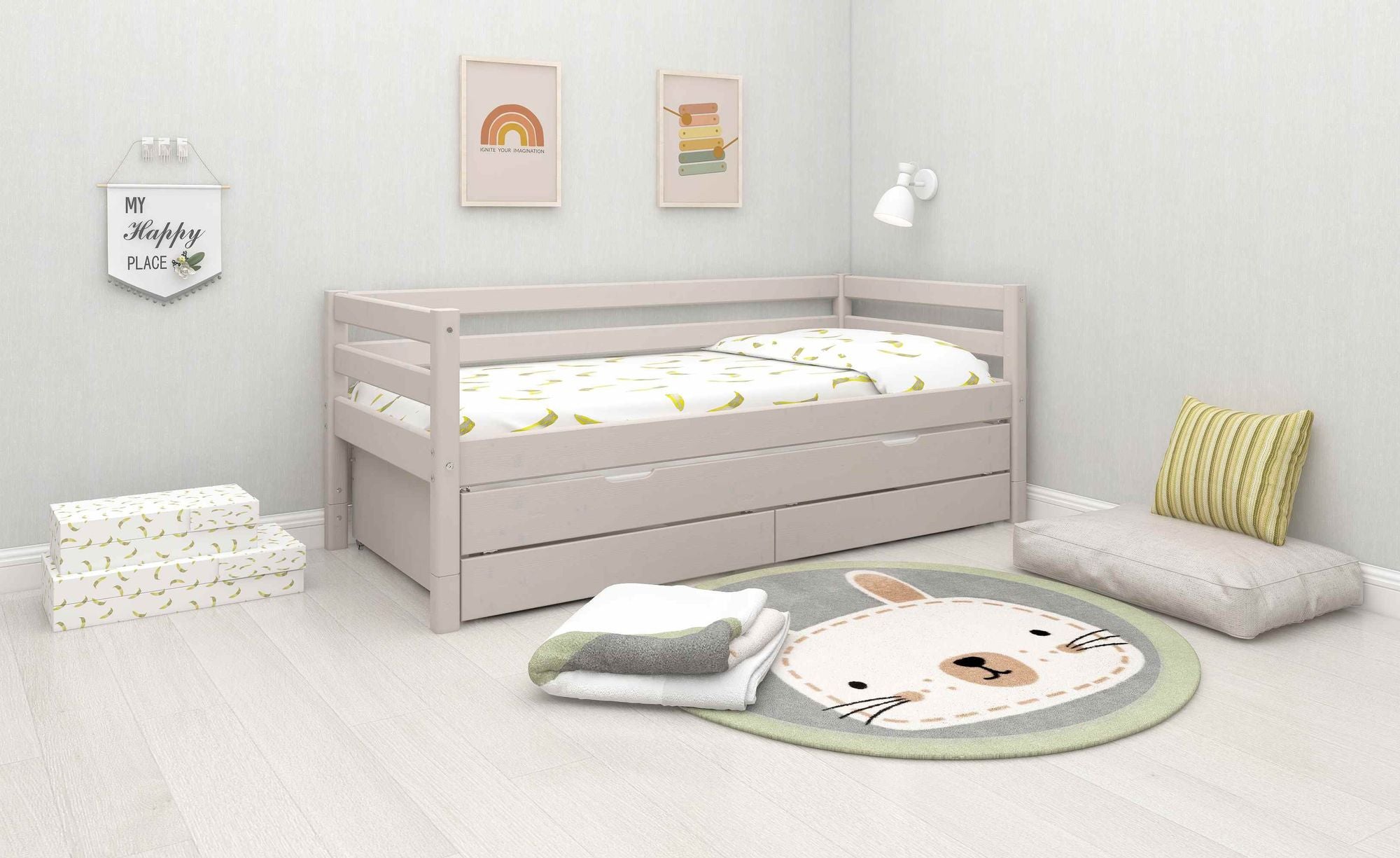 FLEXA Single bed with trundle pullout bed