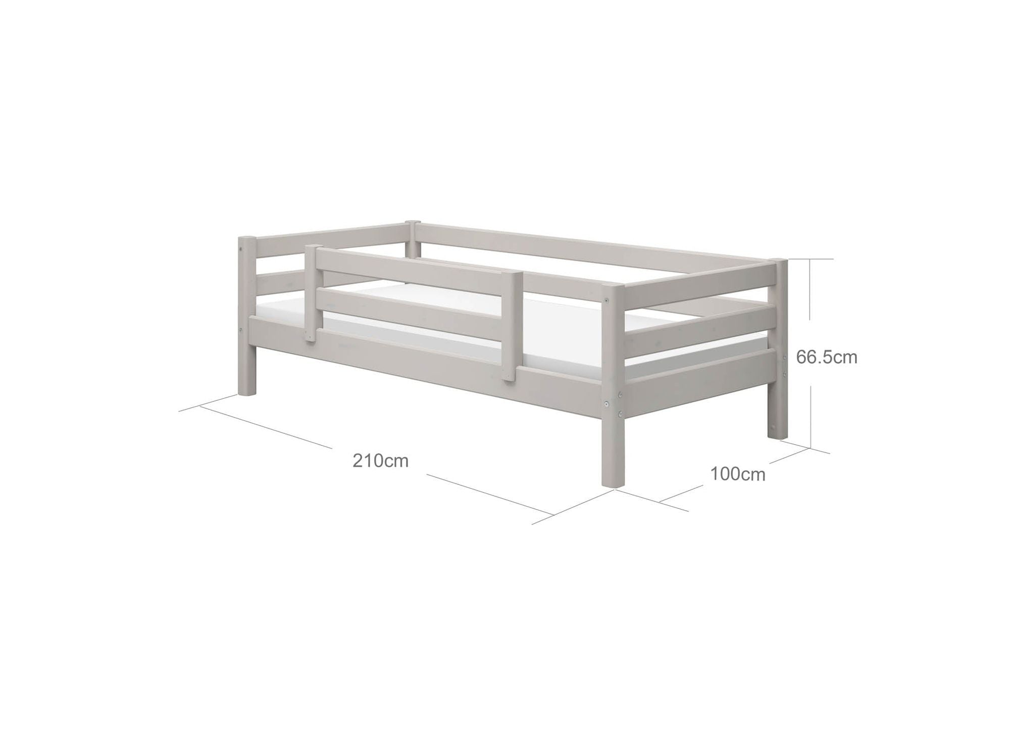 FLEXA Single bed w. centered safety rail
