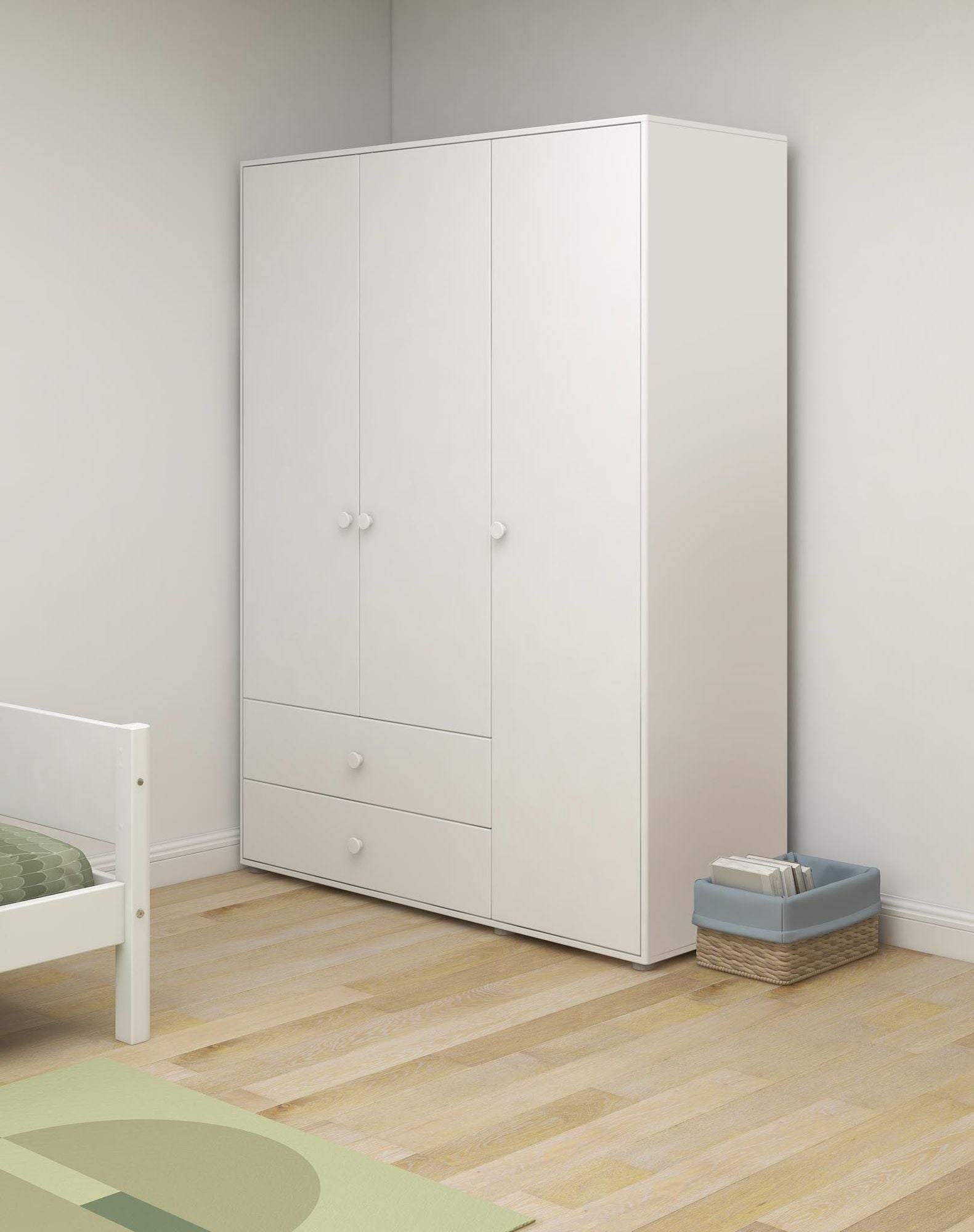 FLEXA Wardrobe, 3 doors + 2 drawers