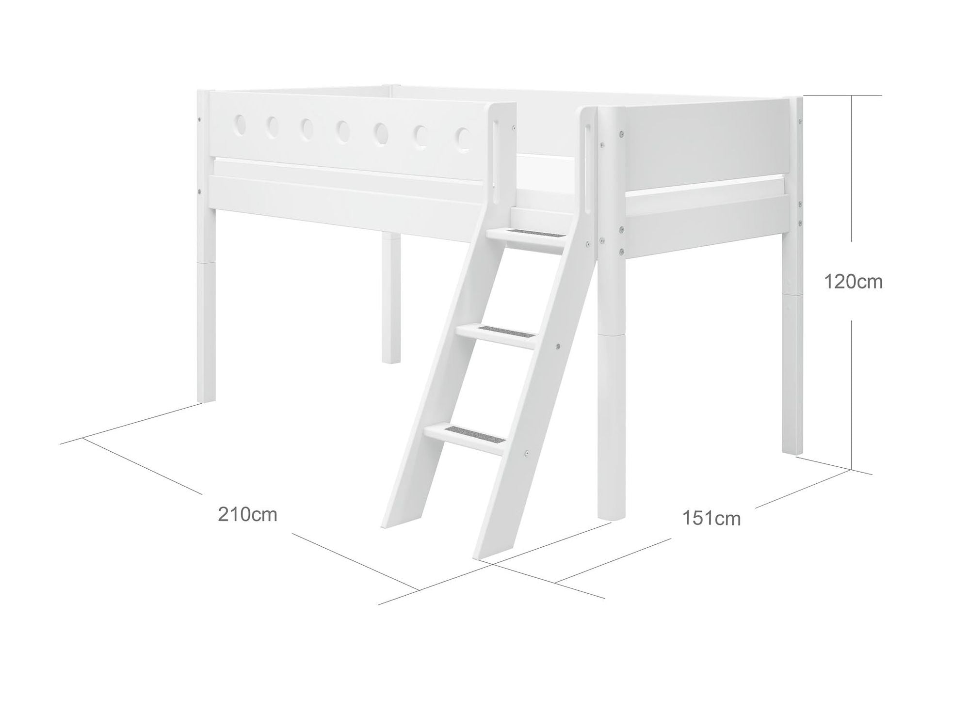 FLEXA Mid-high bed w. slanting ladder
