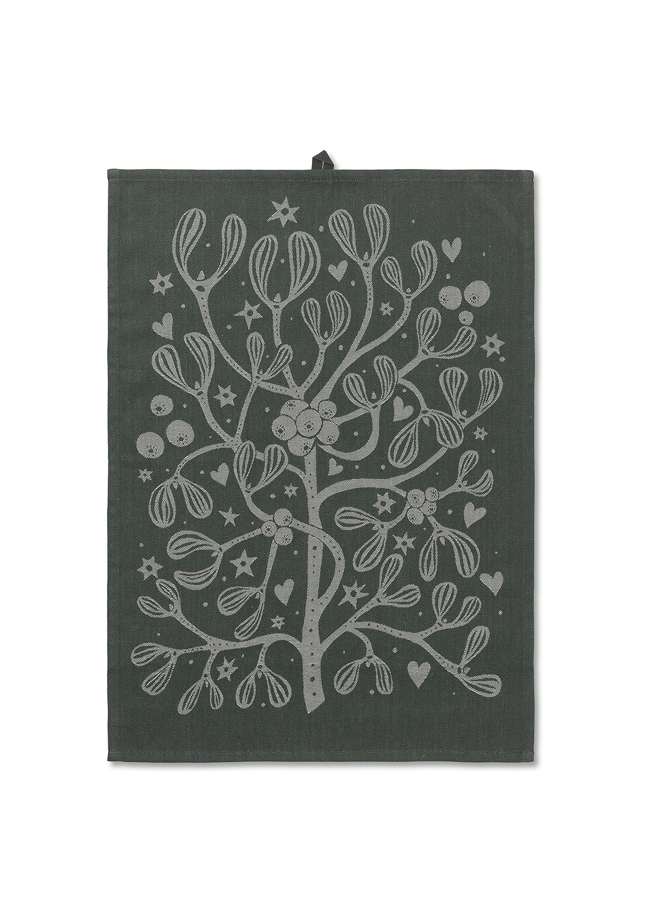 Ferm Living Mistletoe te håndklæde, mørkegrøn