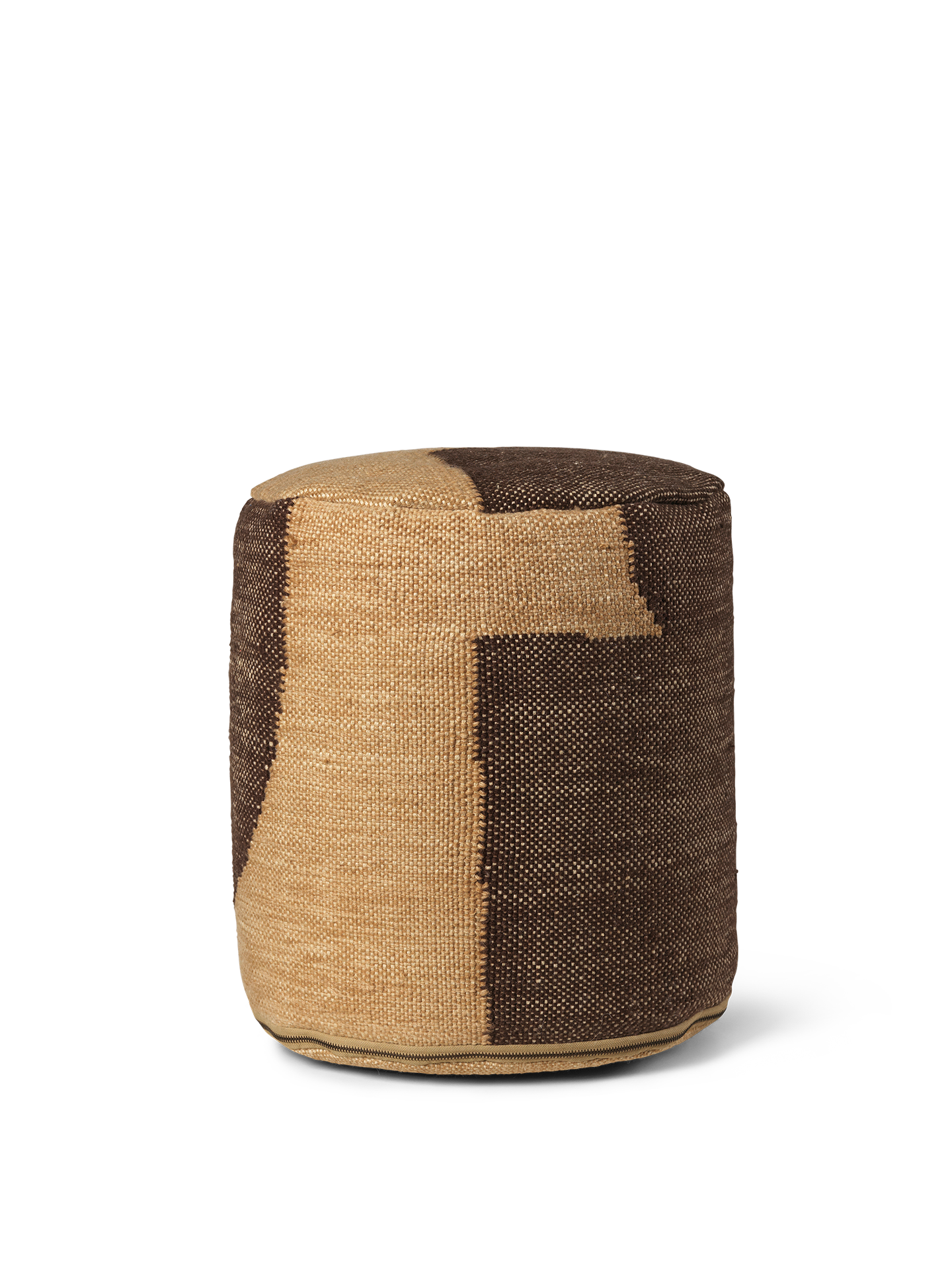 Ferm Living Forene Cylinder Pouf Tan/Chocolate