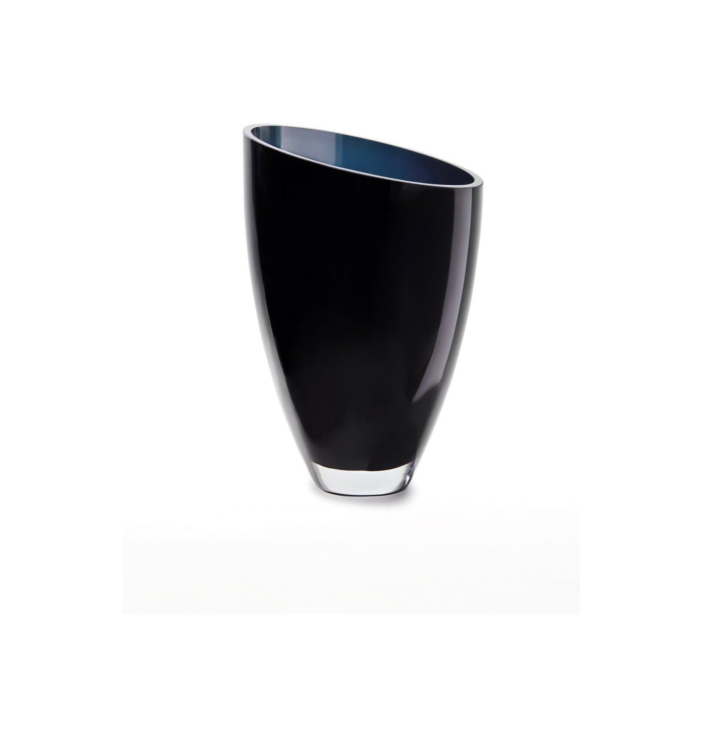 glass vase of inverse parabolic shape skewed, BULED, 9mm luxury glass