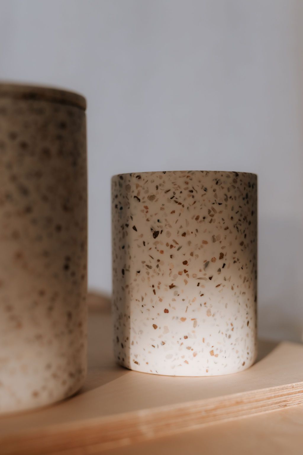Humdakin Lucca Terrazzo Vase med Låg, Sort
