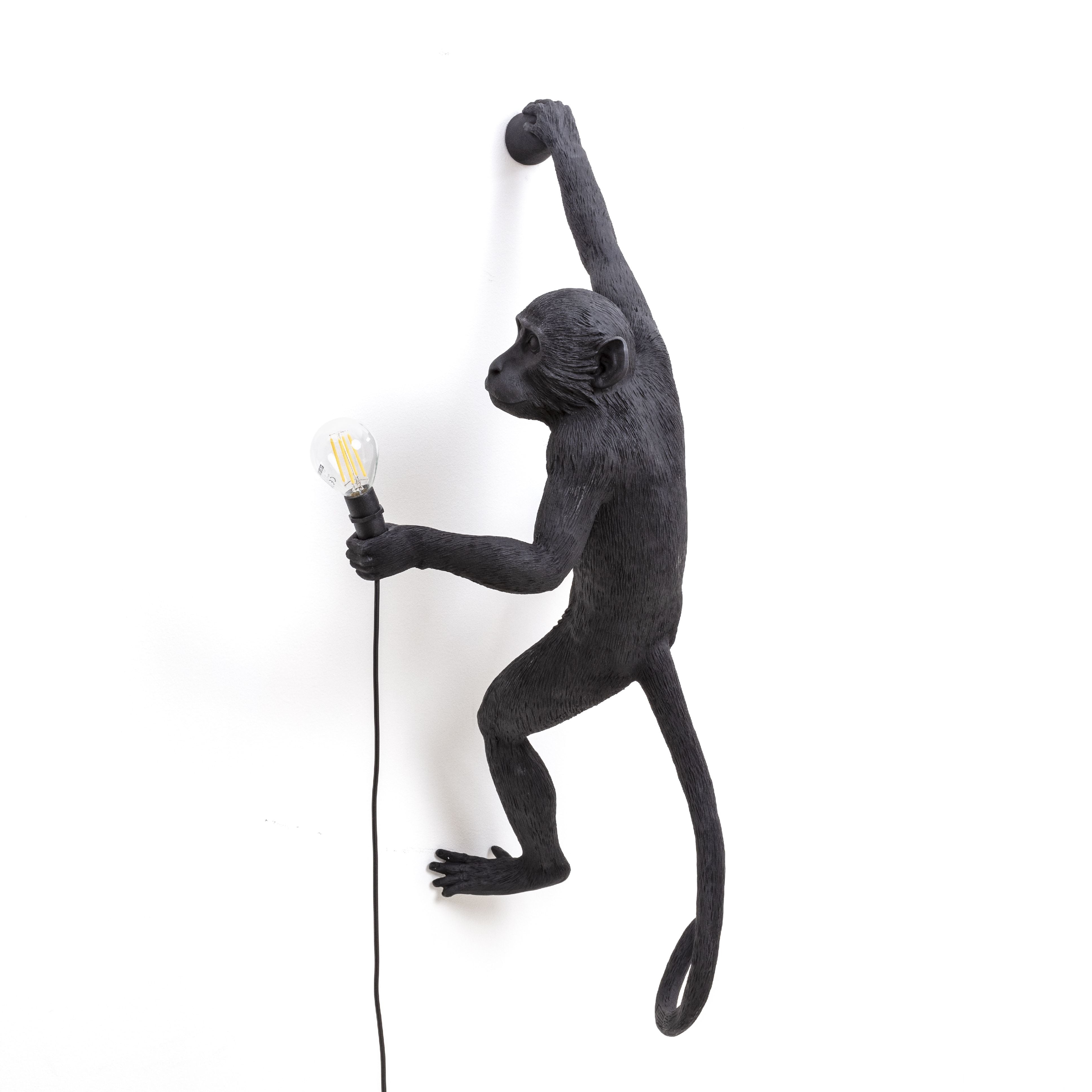 Seletti Monkey utomhuslampa svart, hängande höger hand