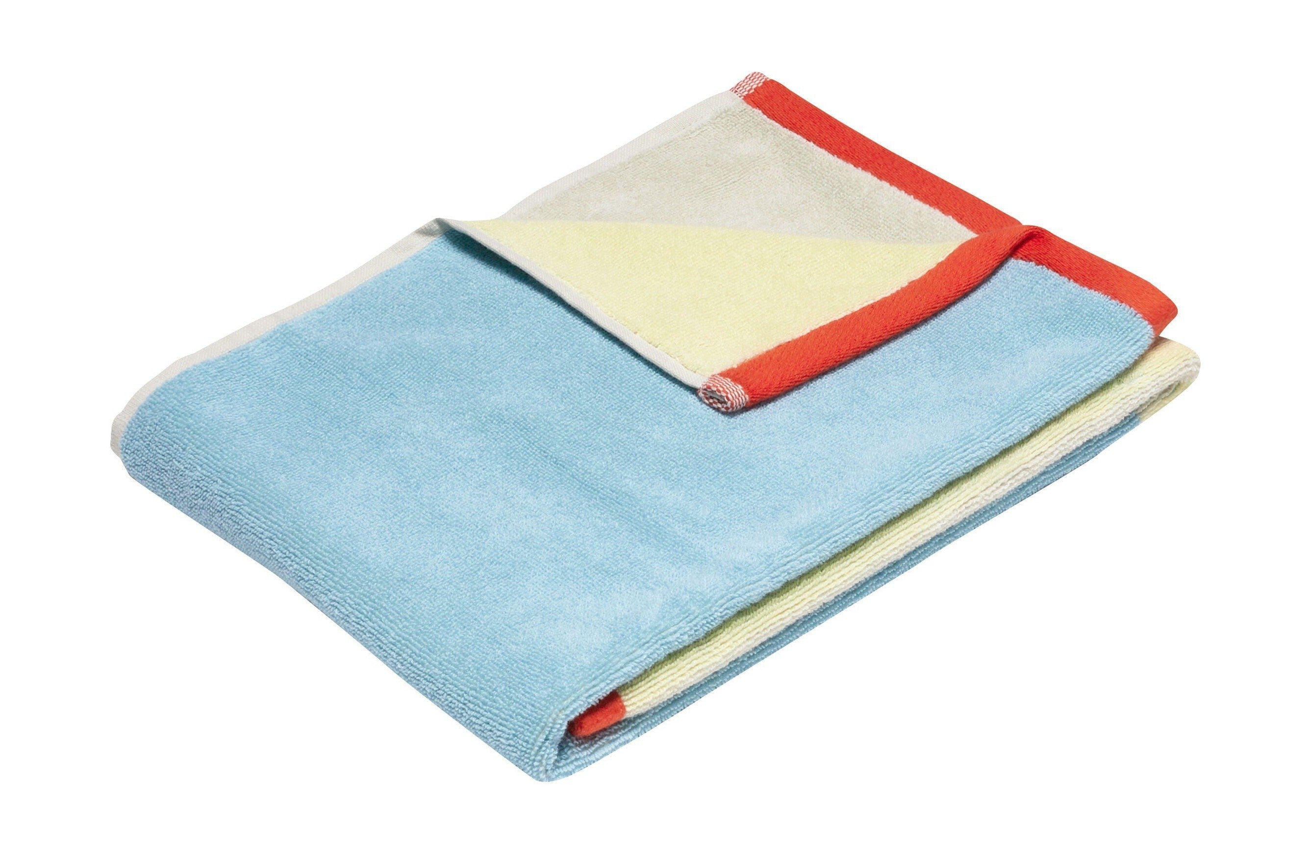 Hübsch blokerer håndklæde lille, lyseblå/flerfarvet