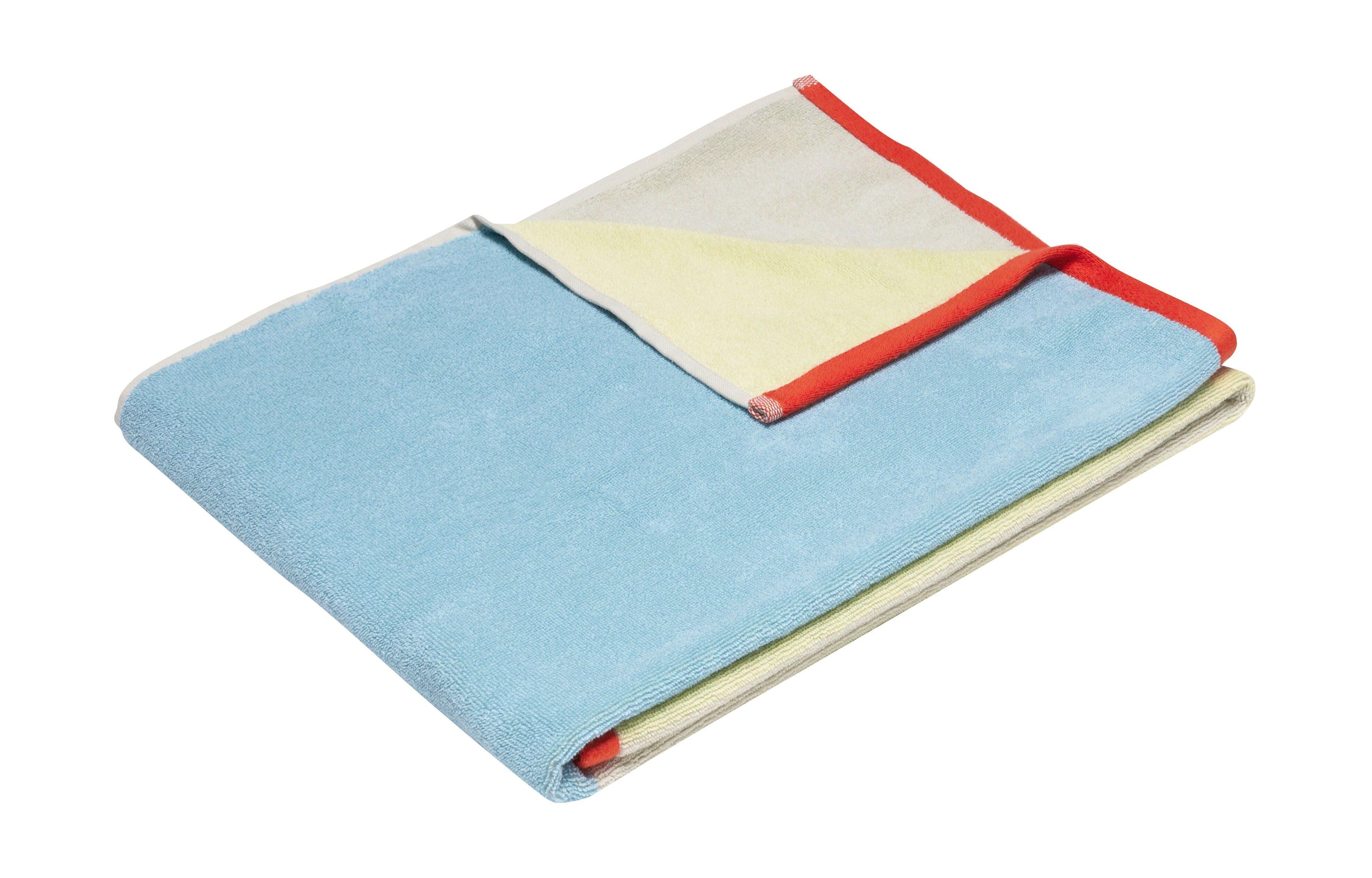 Hübsch Block håndklæde Stor, lyseblå/flerfarvet