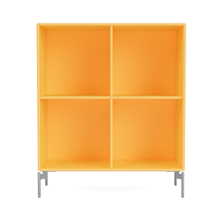 Montana Show Bookcase With Legs, Acacia/Matt Chrome