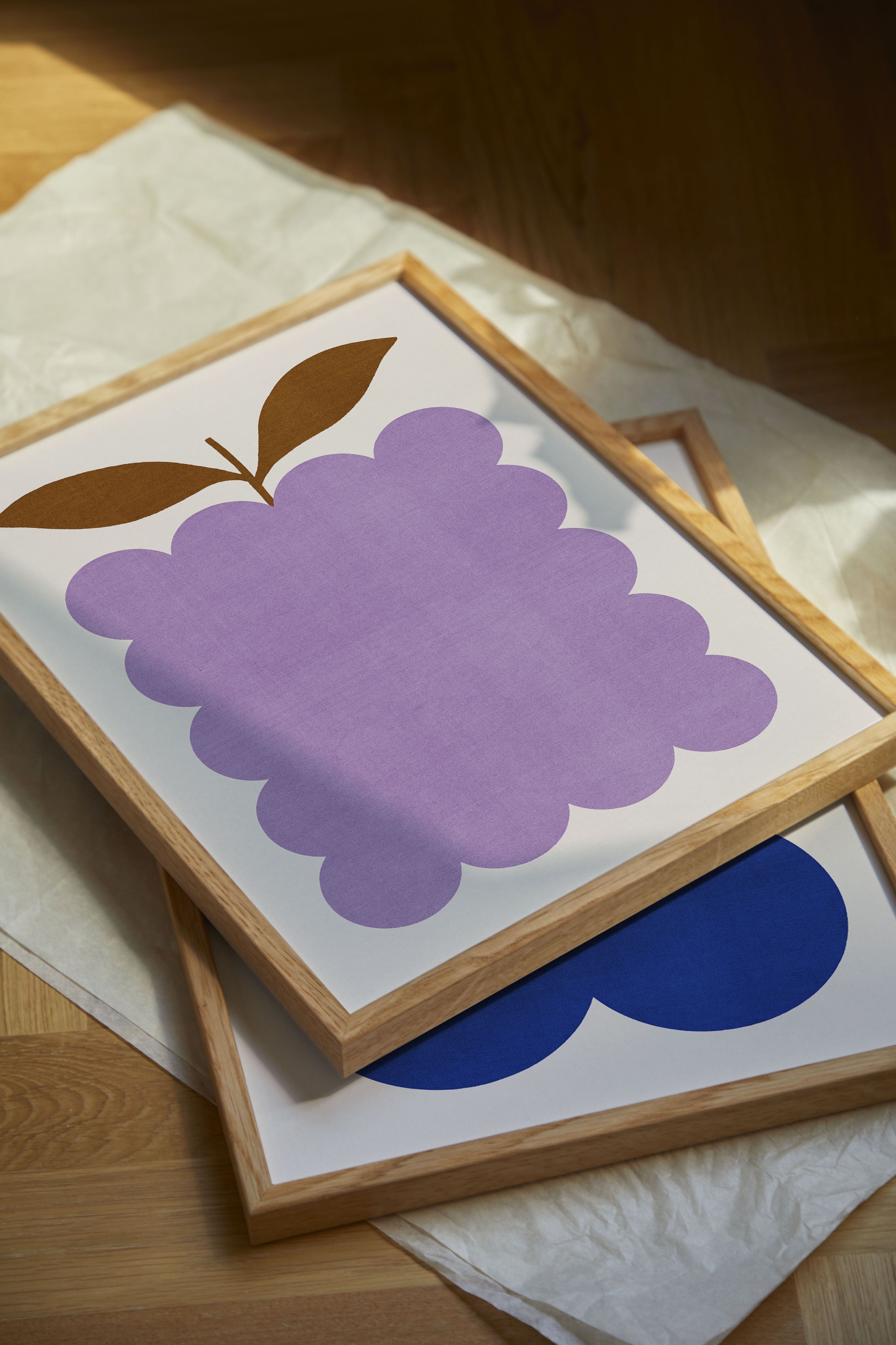 Paper Collective indigo -frugtplakat, 30x40 cm