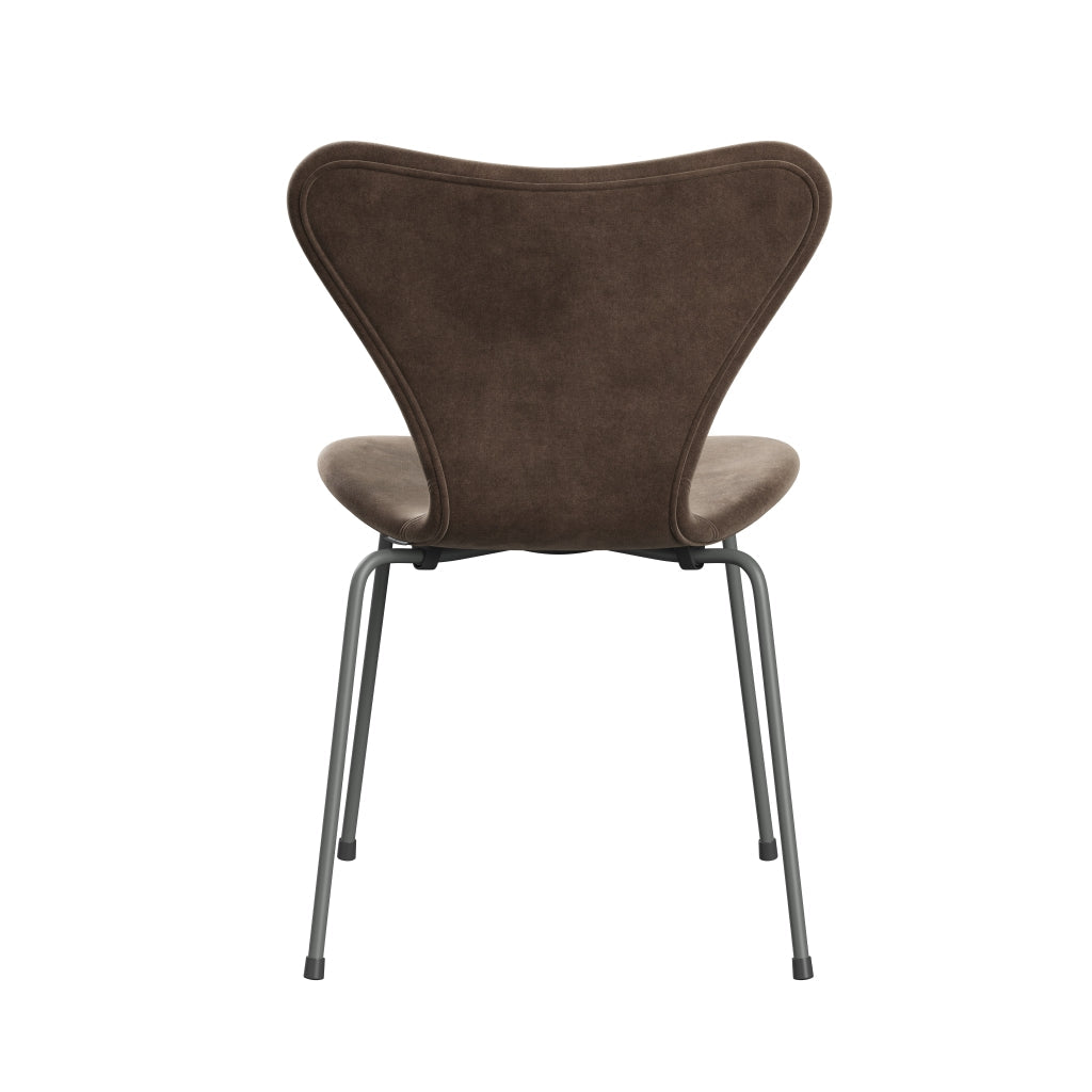 Fritz Hansen 3107 Chair Full Upholstery, Silver Grey/Belfast Velvet Grey Brown