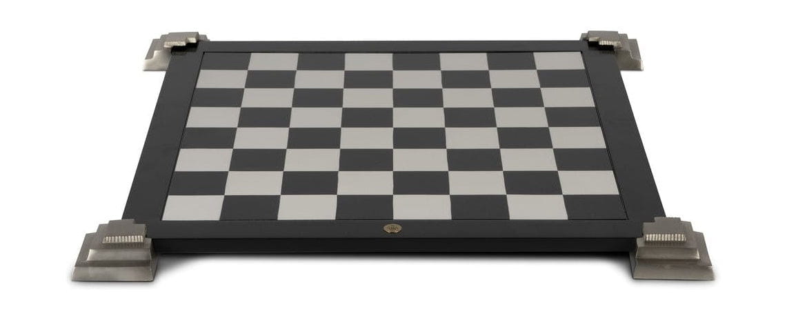 Authentic Models 2-sidigt spelbräda för schack och damm, svart