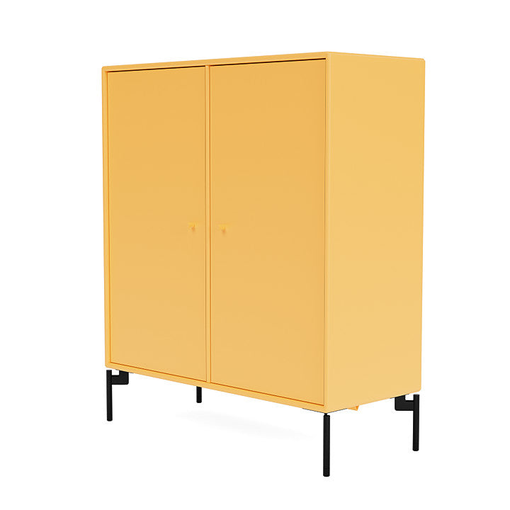 Montana Cover Cabinet With Legs, Acacia/Black